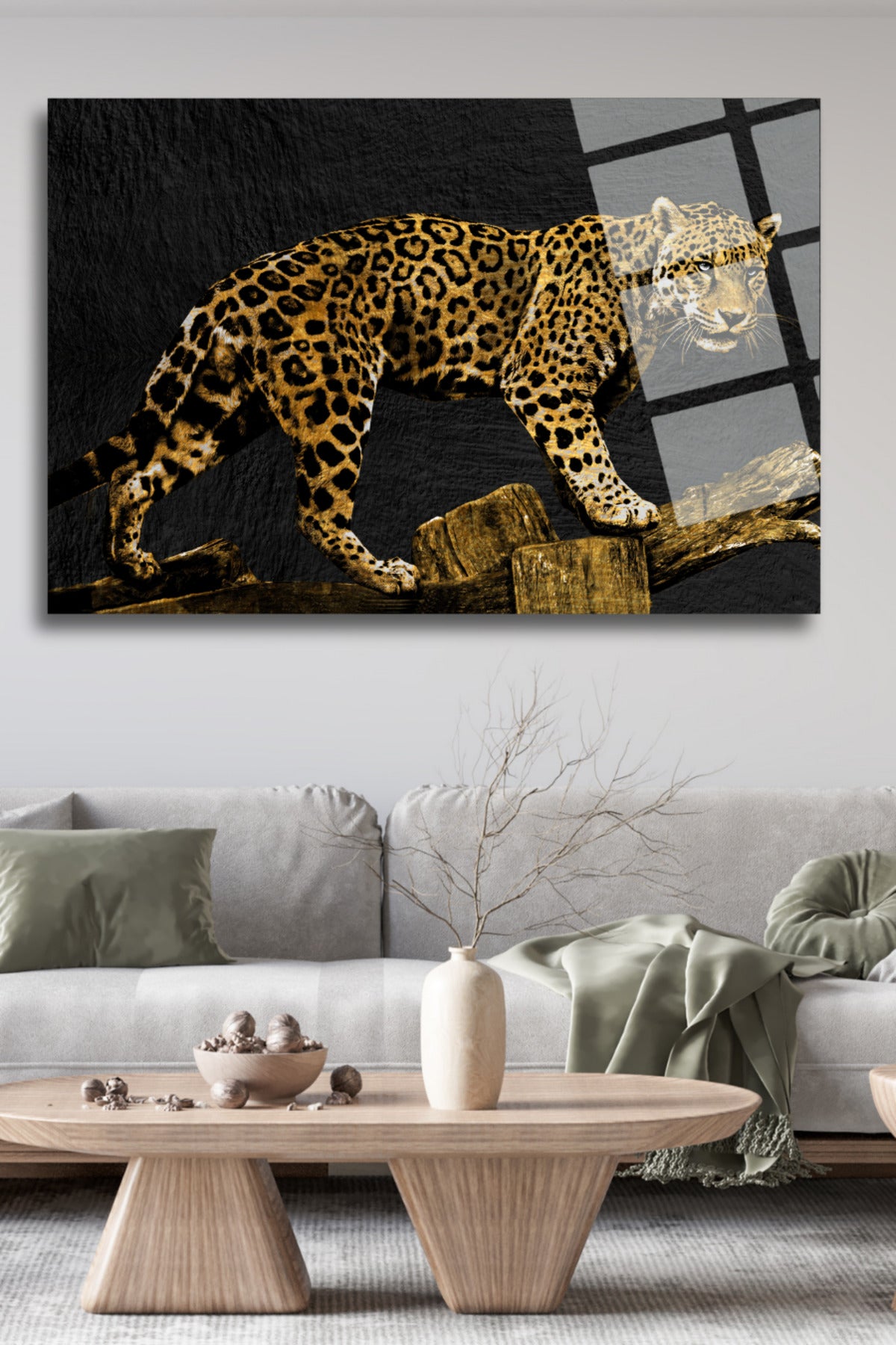 Leopar,  Kırılmaya Dayanıklı, Yüksek Çözünürlüklü Cam Tablo 177 - 30 x 45