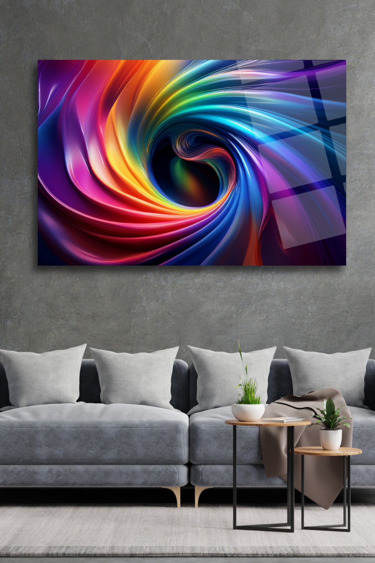 Renklerin Dansı Cam Tablo 119 - 60 x 90