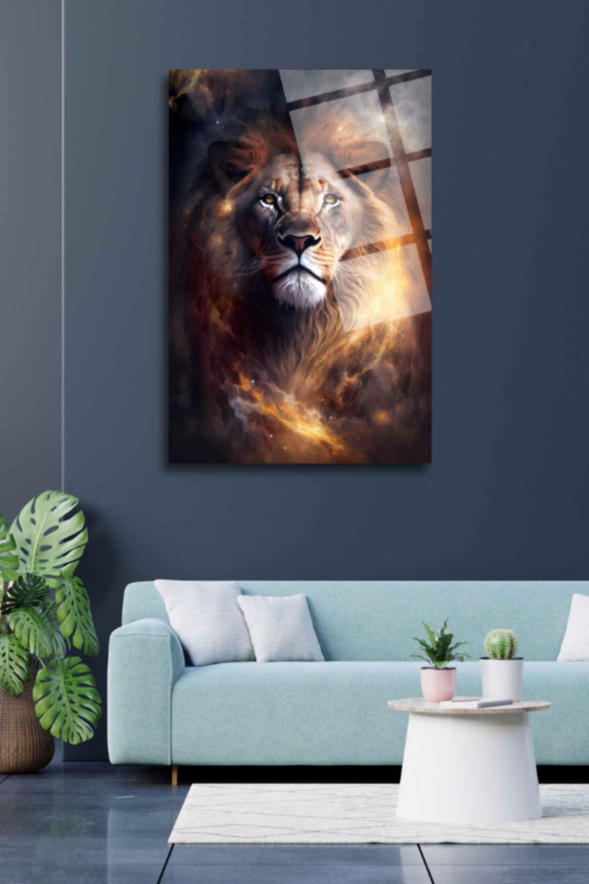 Aslan Tablosu, Yüksek Çözünürlüklü Cam Tablo 184 - 60 x 90