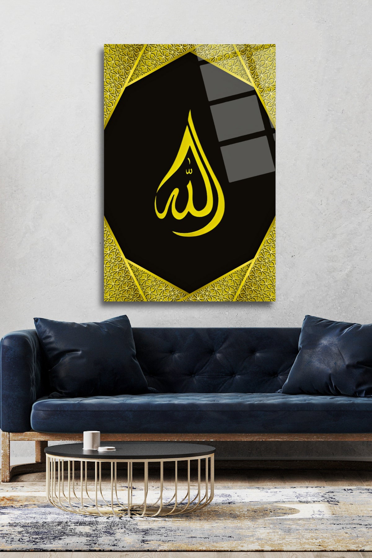 Su Damlası " Allah " Yazılı Cam Tablo HMDS0129