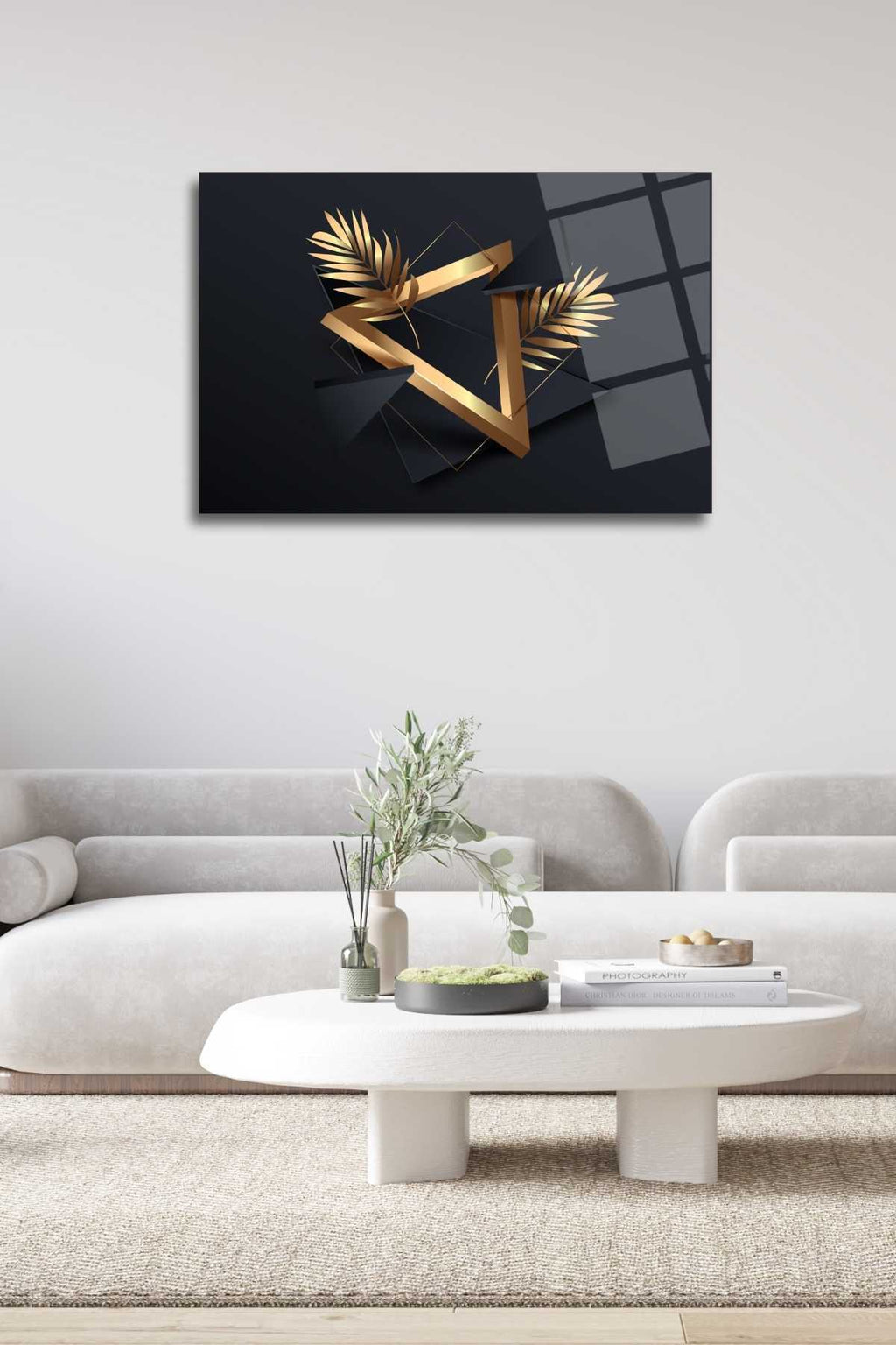 Üçgen ve Sanat Cam Tablo HMDS0255
