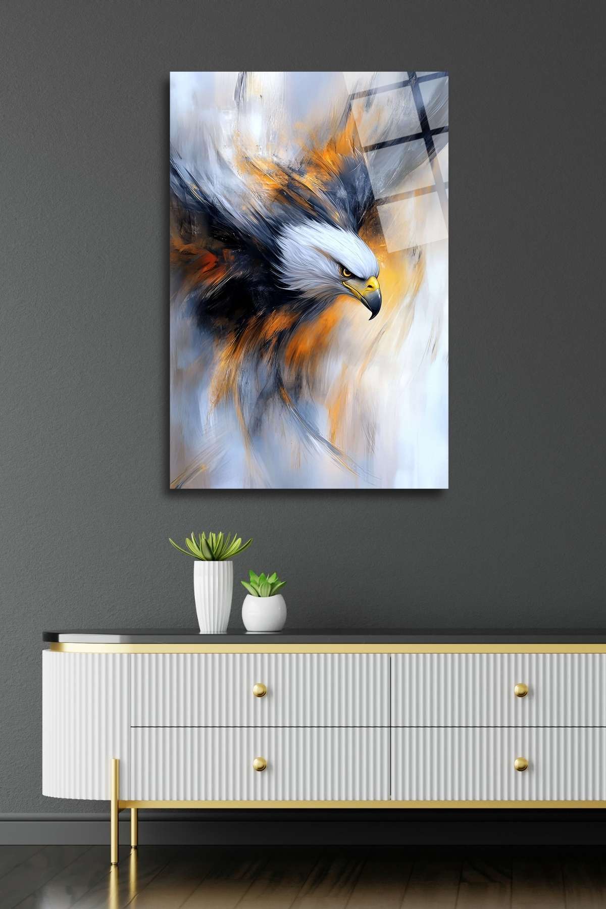 Kartal Tablosu, Kırılmaya Dayanıklı Cam Tablo 308 - 45 x 65