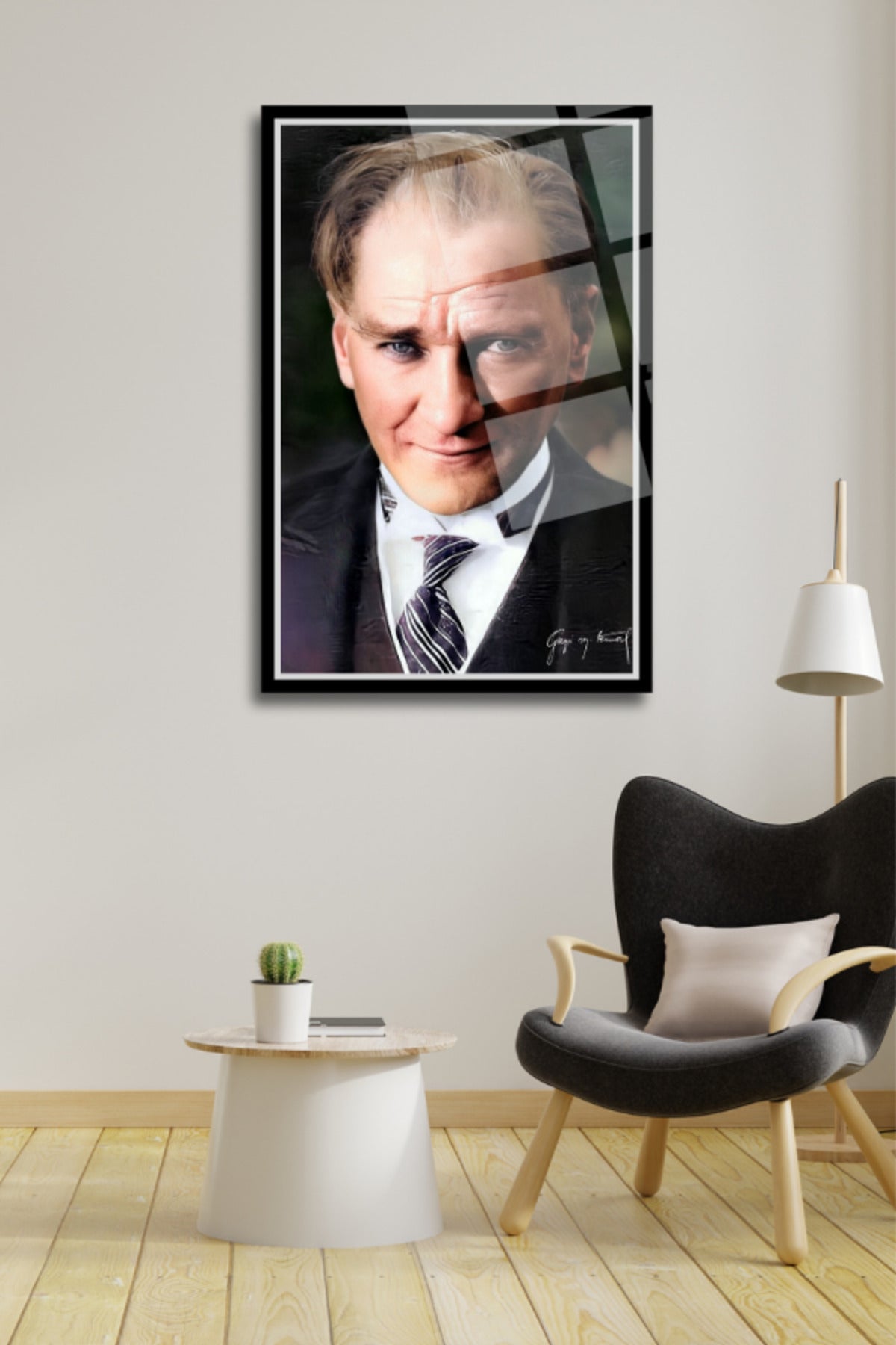 Mustafa Kemal Atatürk, Kırılmaya Dayanıklı Cam Tablo 189 - 60 x 90