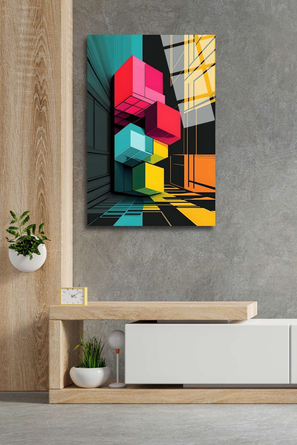 Modern 3 D Görünümlü Cam Tablo 299