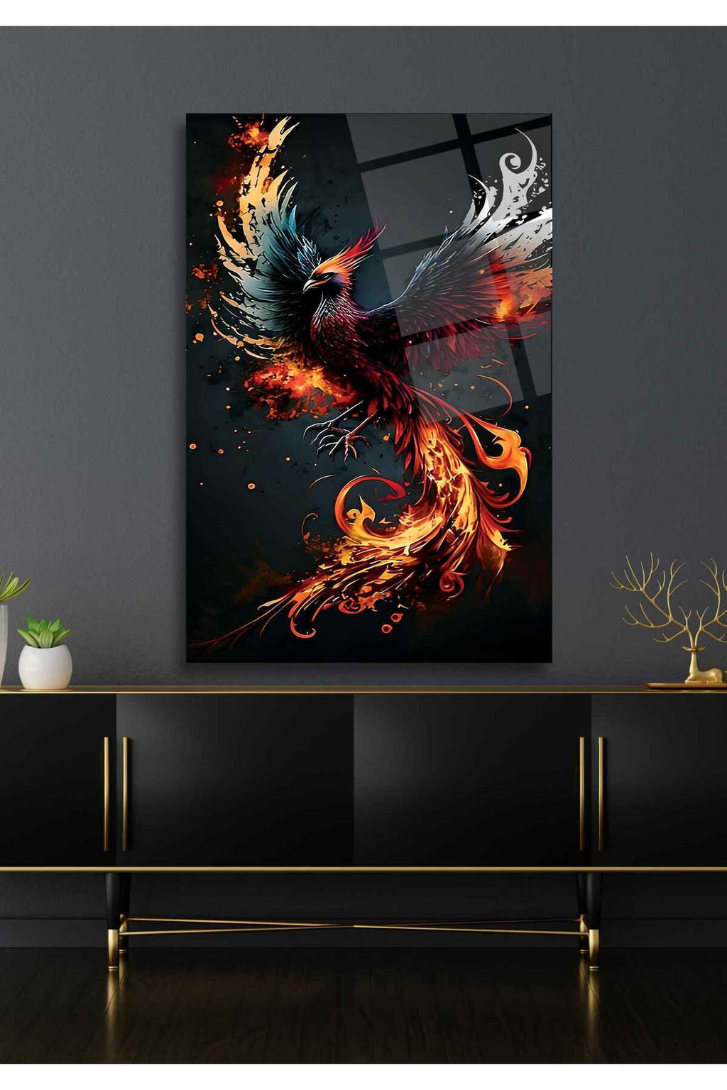 Anka Kuşu Cam Tablo 28 - 60 x 90