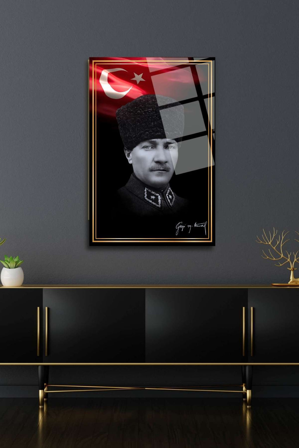 Mustafa Kemal Atatürk Cam Tablo HMDS0369