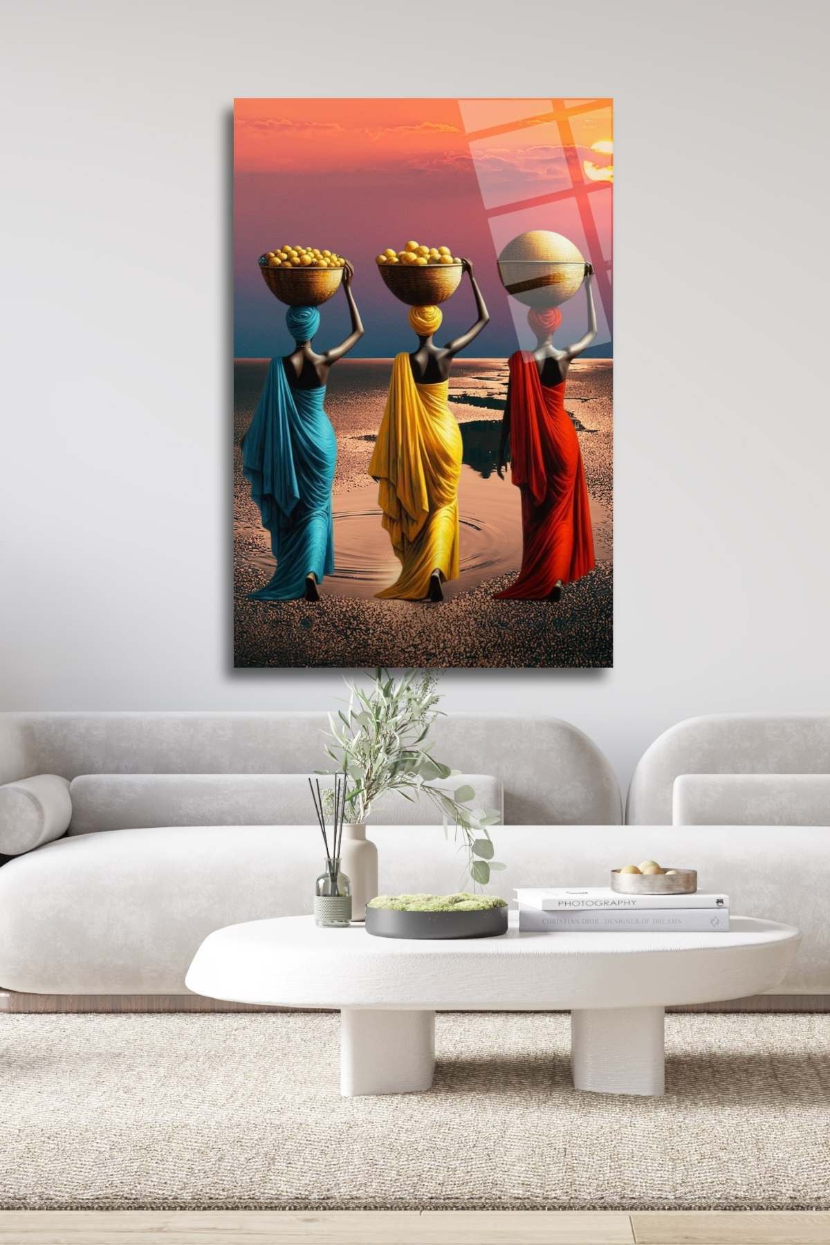 Siyahi Kadınlar Tablosu, Modern Cam Tablo 295 - 45 x 65