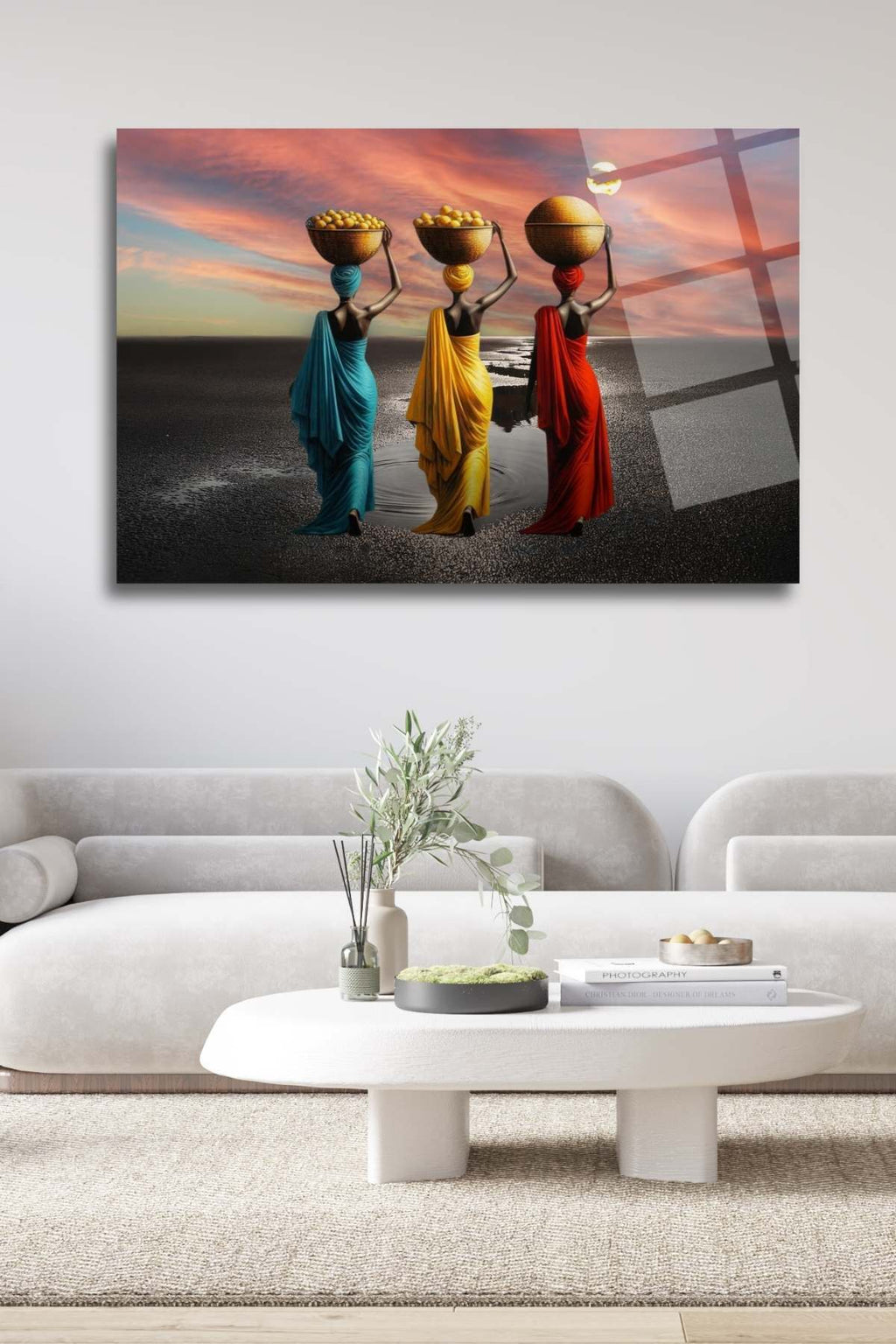 Siyahi Kadınlar Cam Tablo HMDS0296