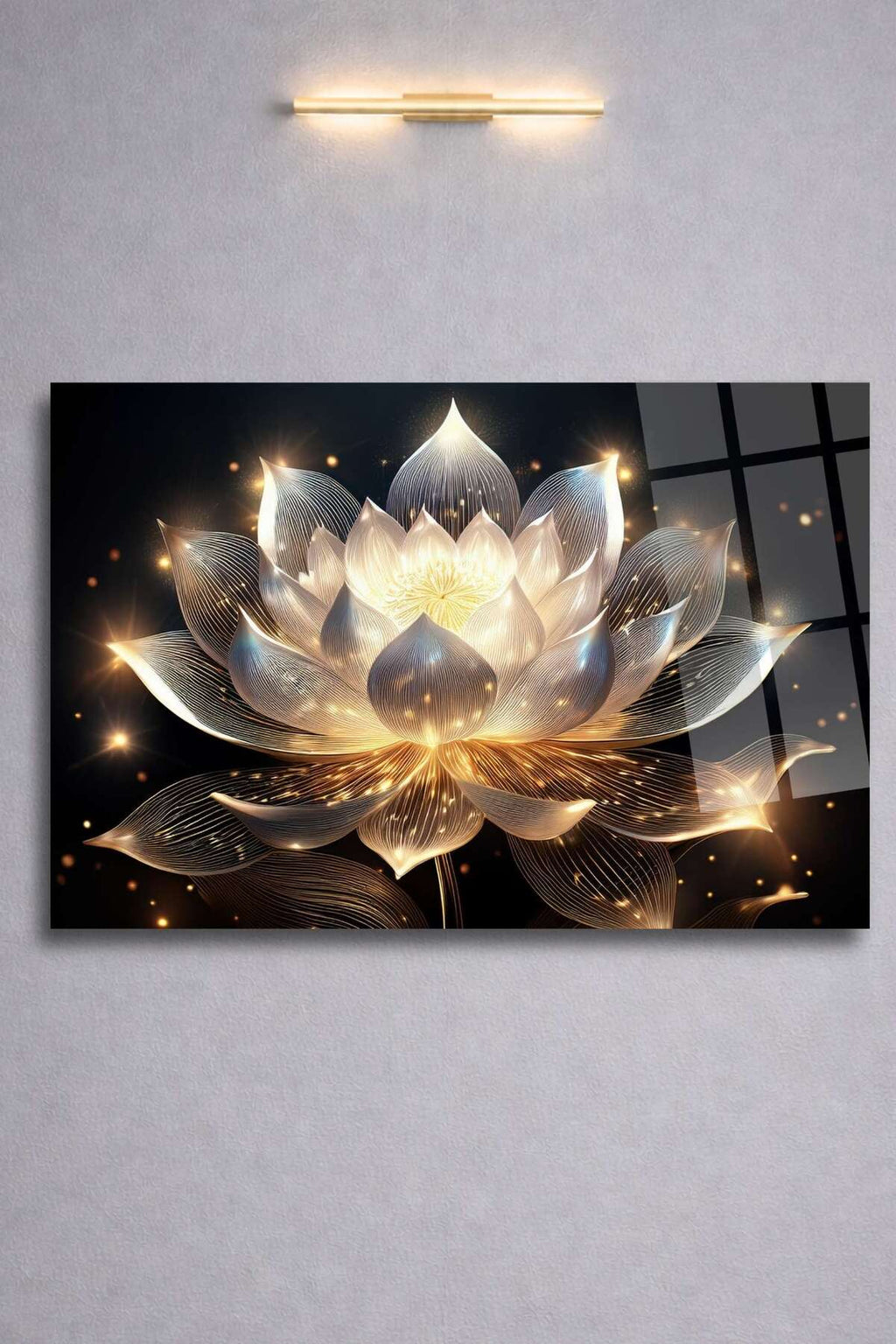 Lotus Çiçeği Cam Tablo HMDS0012