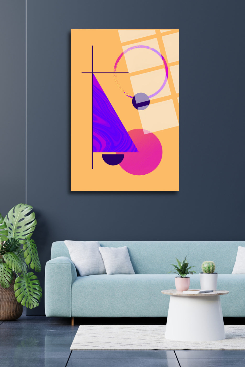Geometrik Desenler, Yüksek Çözünürlüklü, Dayanıklı Cam Tablo 179 - 30 x 45