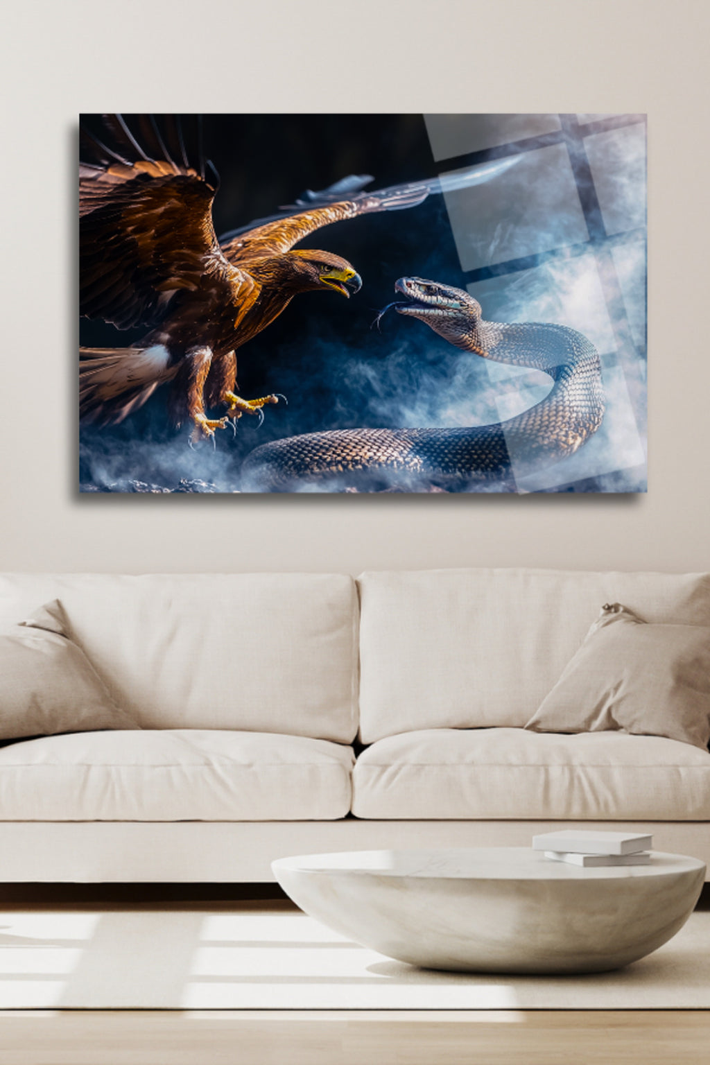 Kartal ve Yılan, Cam Tablo 195 - 45 x 65