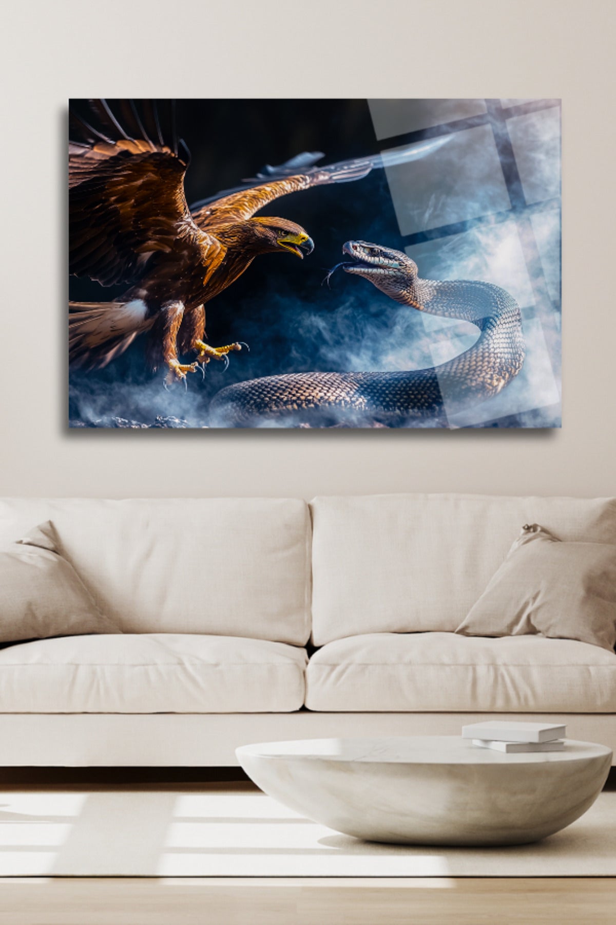 Kartal ve Yılan, Cam Tablo 195 - 45 x 65