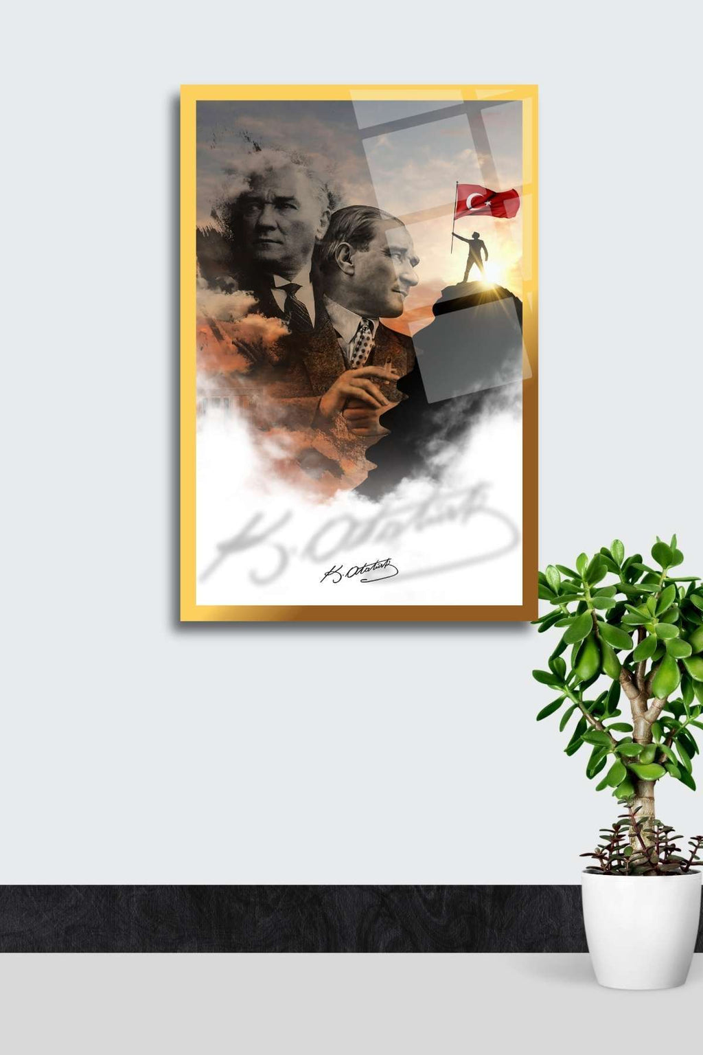 Mustafa Kemal Atatürk Cam Tablo 452 - 45 x 65