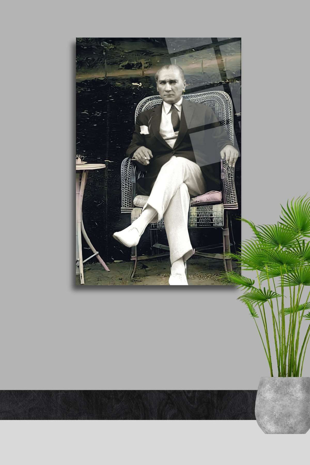 Mustafa Kemal Atatürk Cam Tablo 377 - 30 x 45