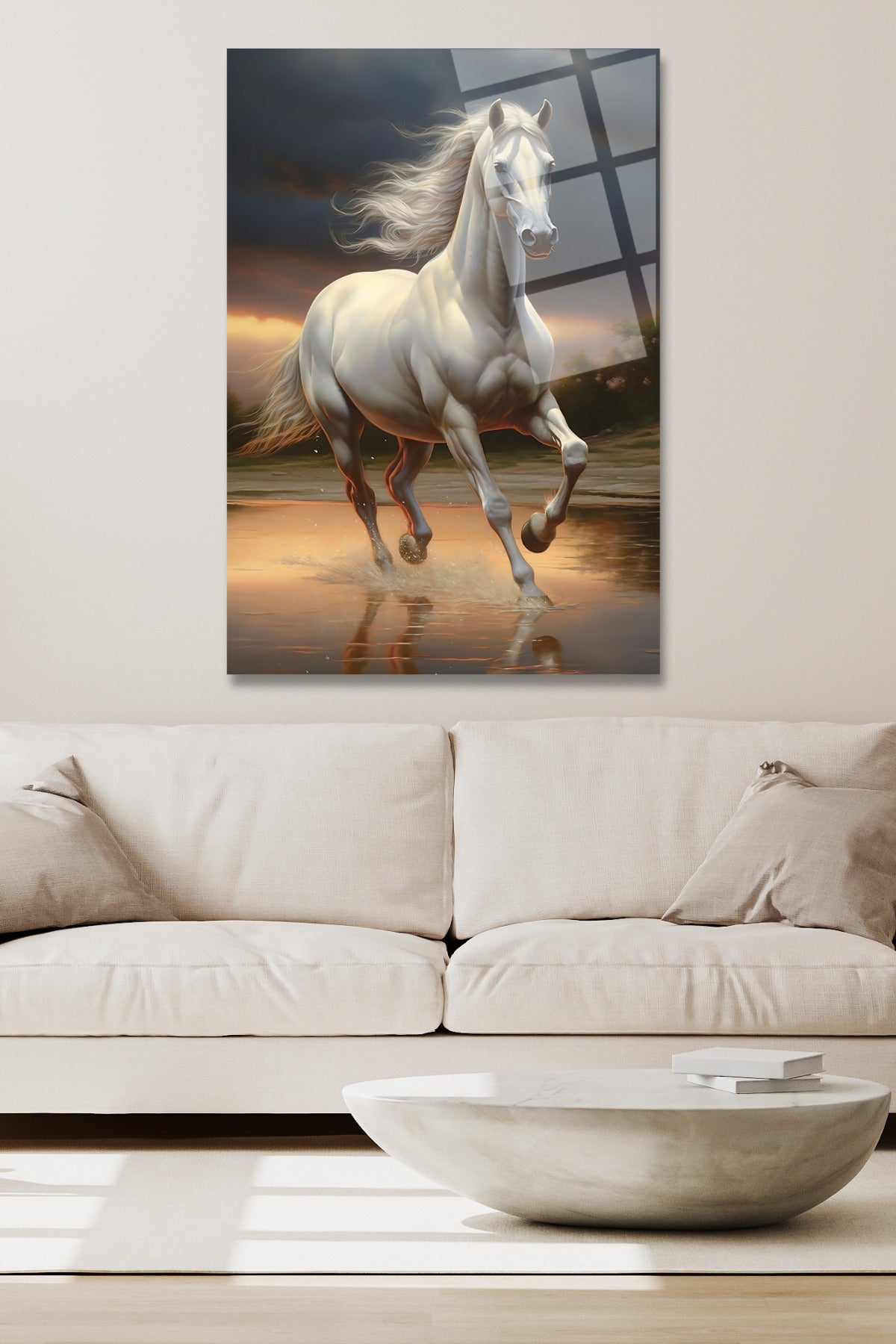 Beyaz At Cam Tablo 54 - 60 x 90