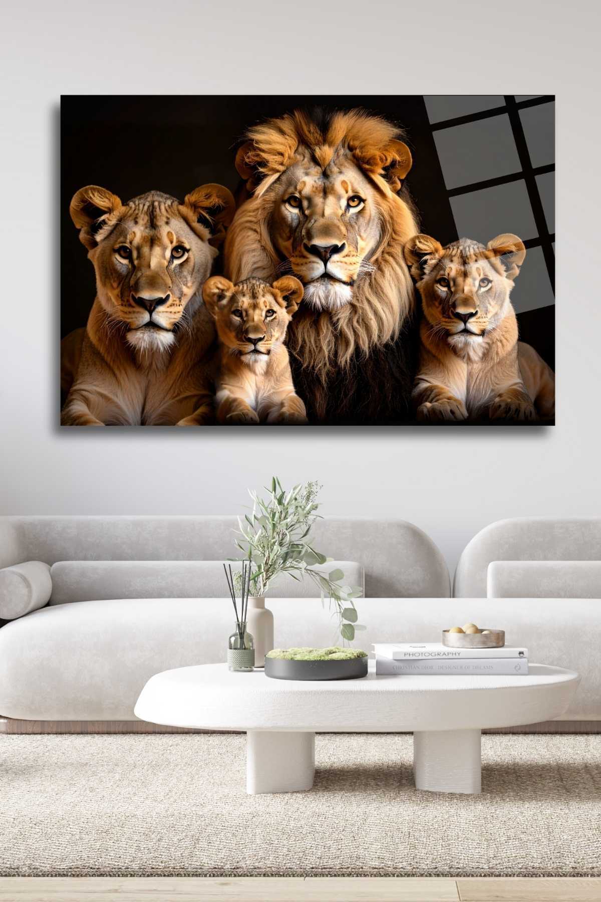 Aslan Ailesi Tablosu, Kırılmaya Dayanıklı Cam Tablo HMDS0321