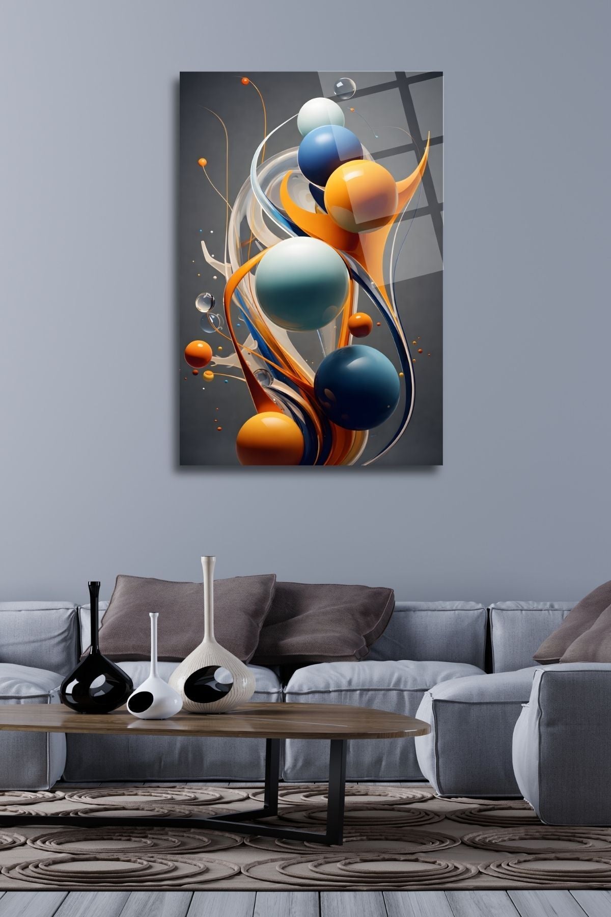 Modern Sanat Cam Tablo 42 - 45 x 65
