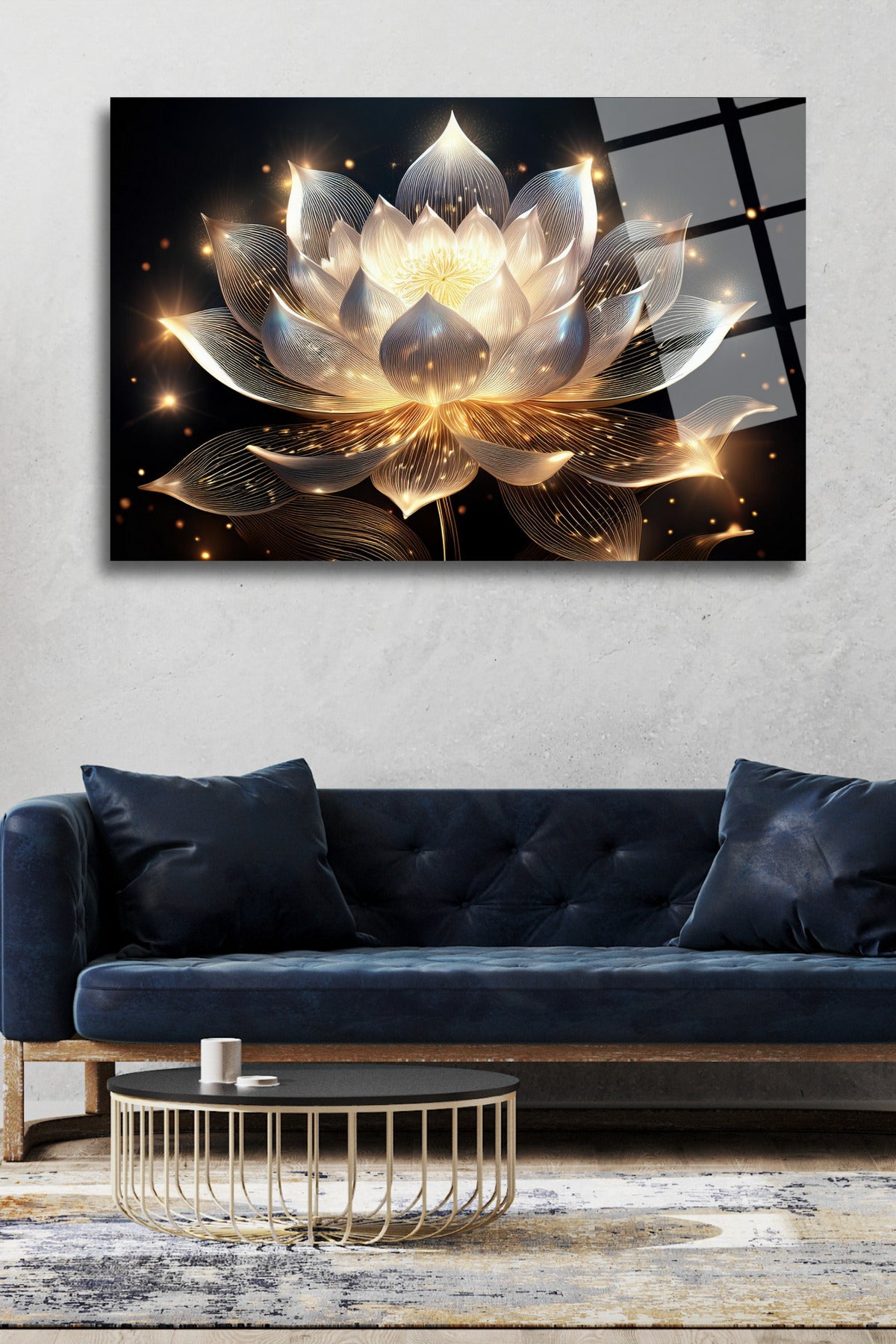 Lotus Çiçeği Cam Tablo HMDS0012