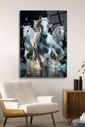 Beyaz Atlar Cam Tablo 73 - 30 x 45