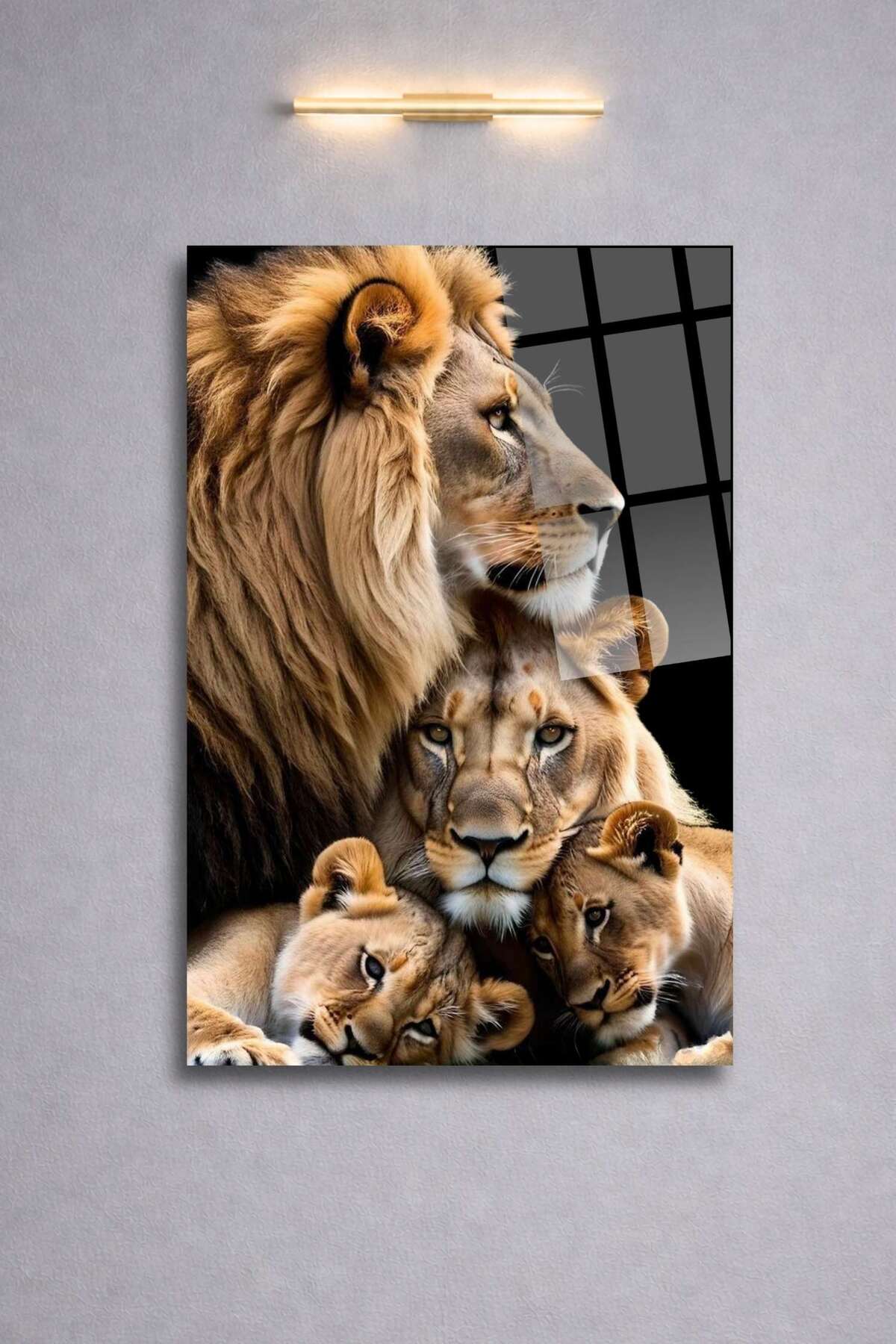 Aslan Ailesi, Cam Tablo 183 - 30 x 45