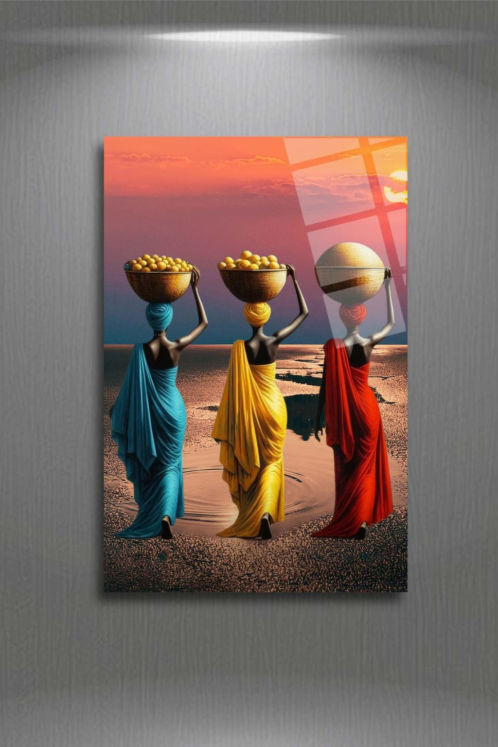 Siyahi Kadınlar Tablosu, Modern Cam Tablo 295 - 30 x 45