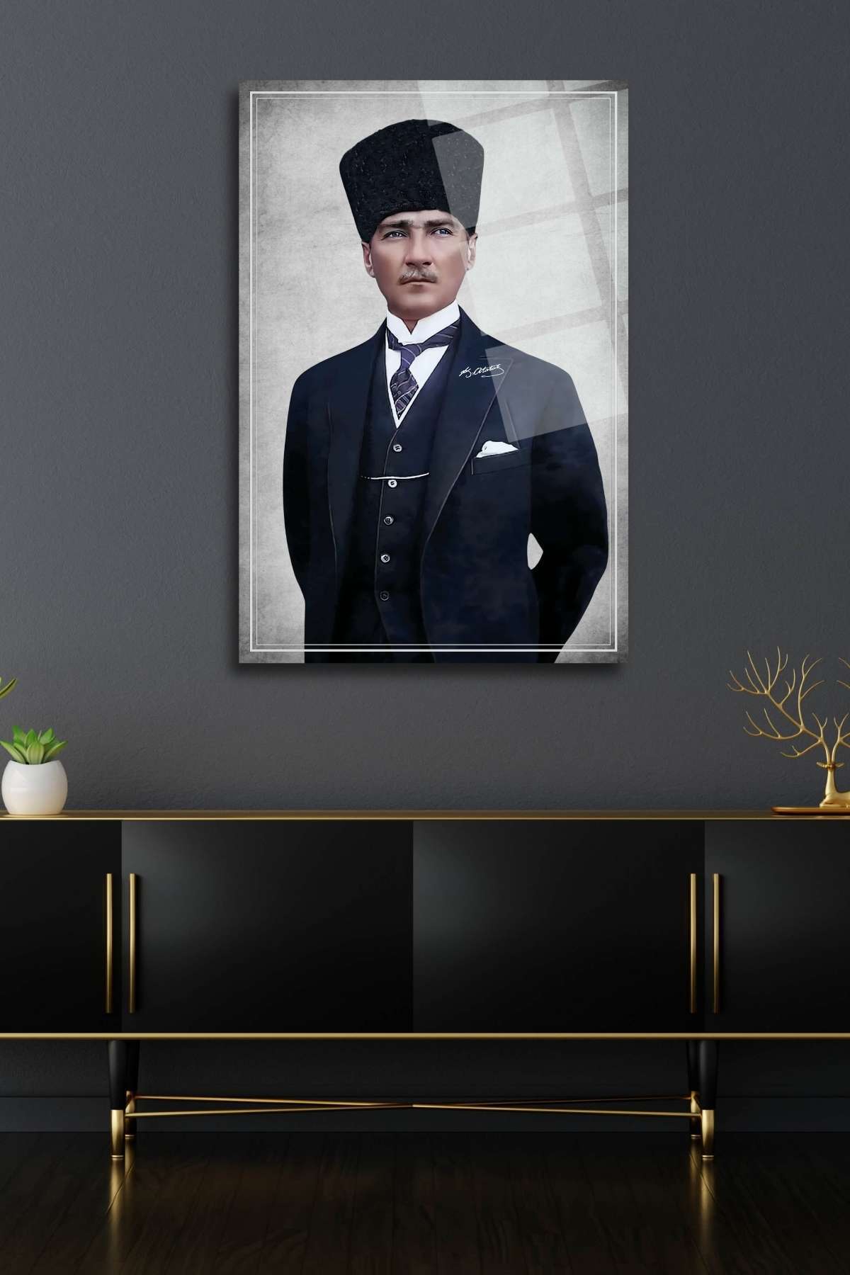 Atatürk Cam Tablo HMDS0376