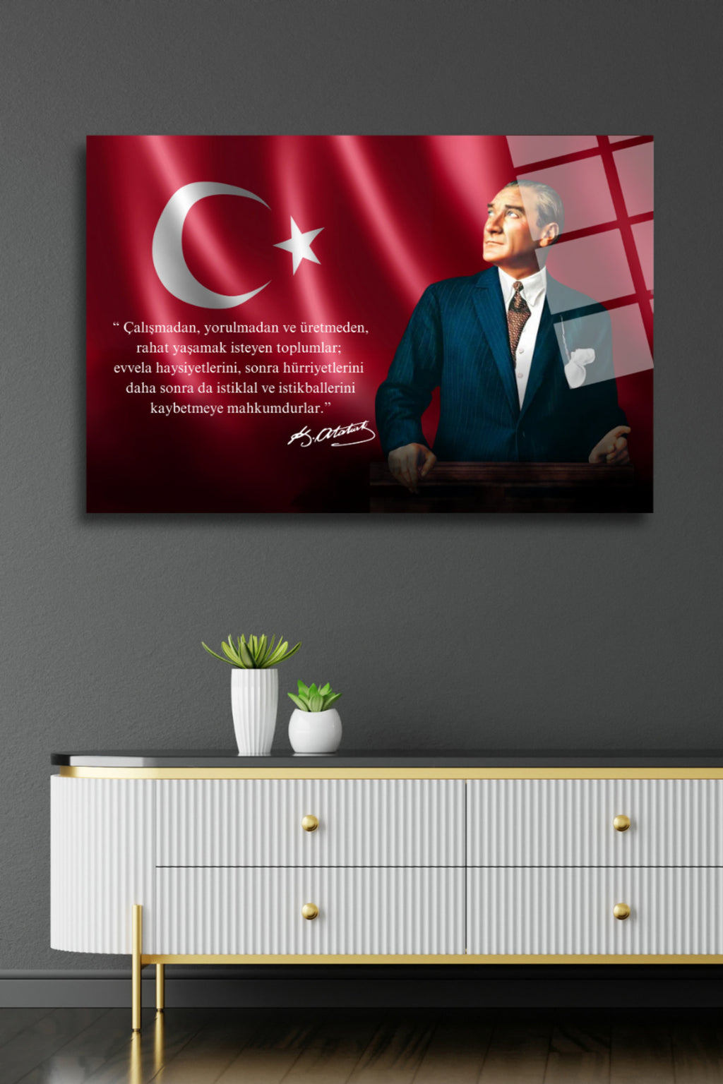 Mustafa Kemal Atatürk Cam Tablo HMDS0078