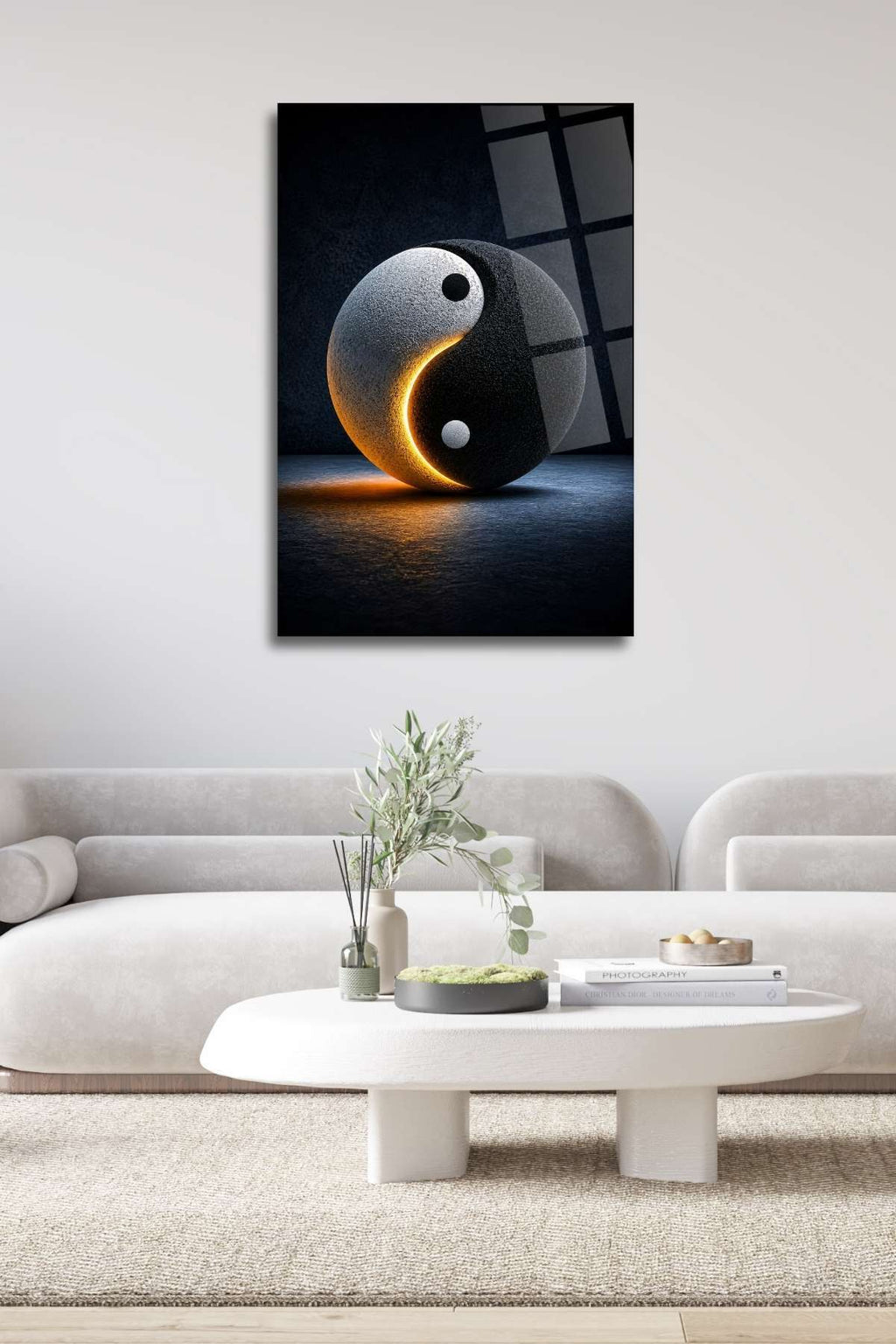 Yin Yang , Kırılmaya Dayanıklı Cam Tablo 475