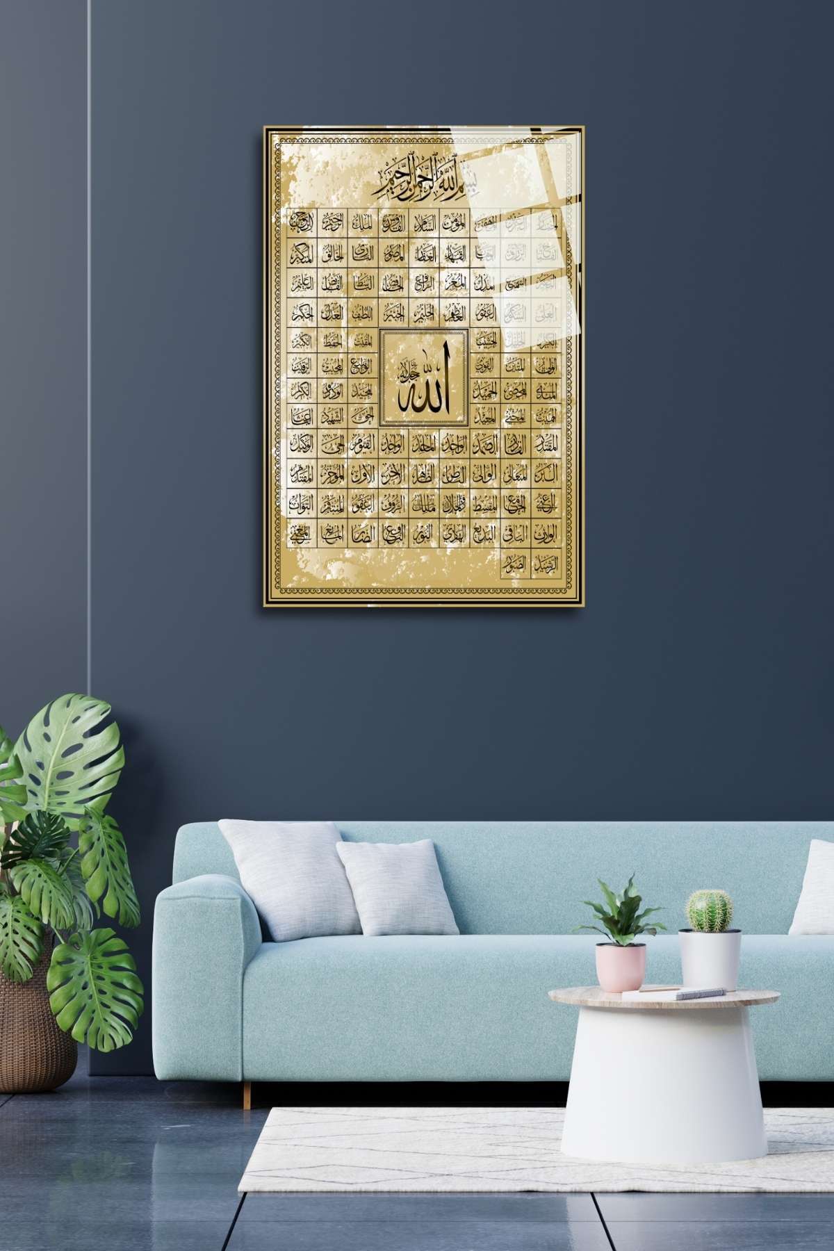 Esmaül Hüsna, Allah'ın 99 İsmi, Cam Tablo 395 - 60 x 90