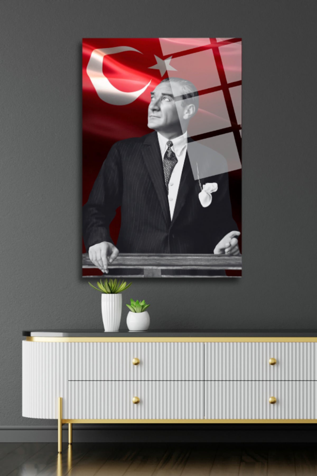 Mustafa Kemal ATATÜRK , Cam Tablo 187 - 30 x 45