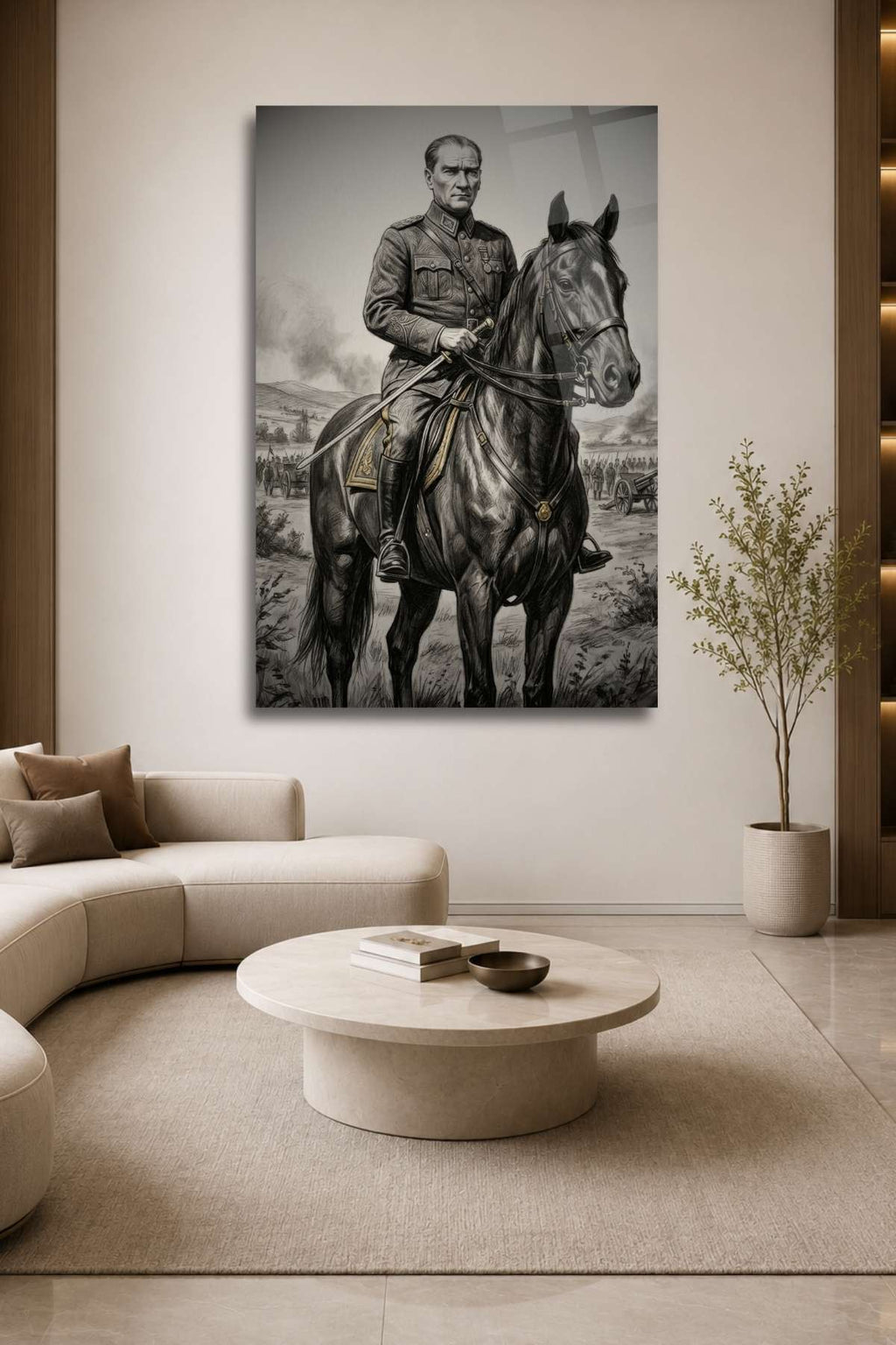 Mustafa Kemal Atatürk Tablosu, Kırılmaya Dayanıklı Cam Tablo 480 - 45 x 65