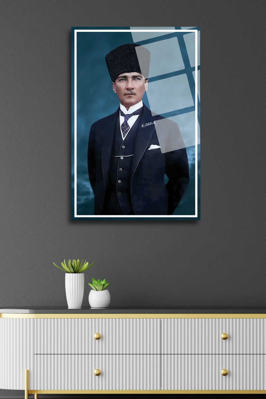 Atatürk Cam Tablo 110 - 45 x 65