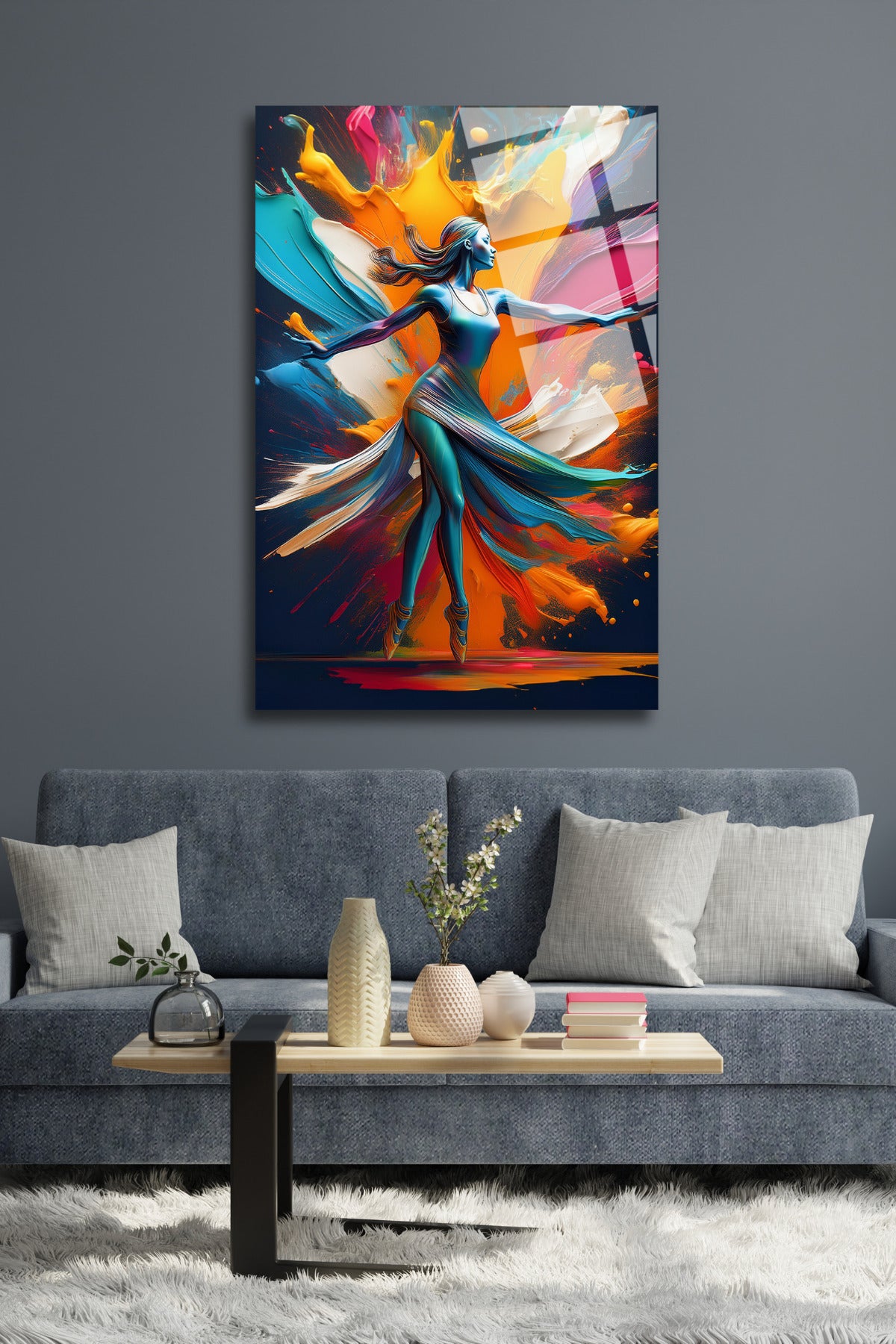 Dans Eden Kadın Cam Tablo 91 - 45 x 65