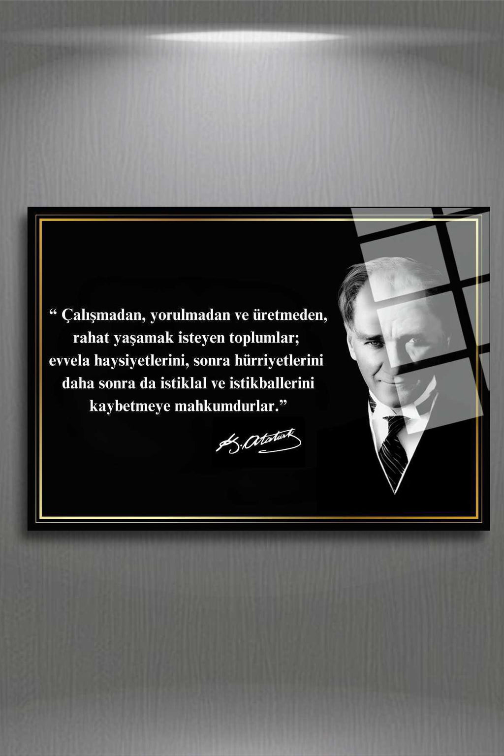 Mustafa Kemal Atatürk Cam Tablo 282 - 30 x 45
