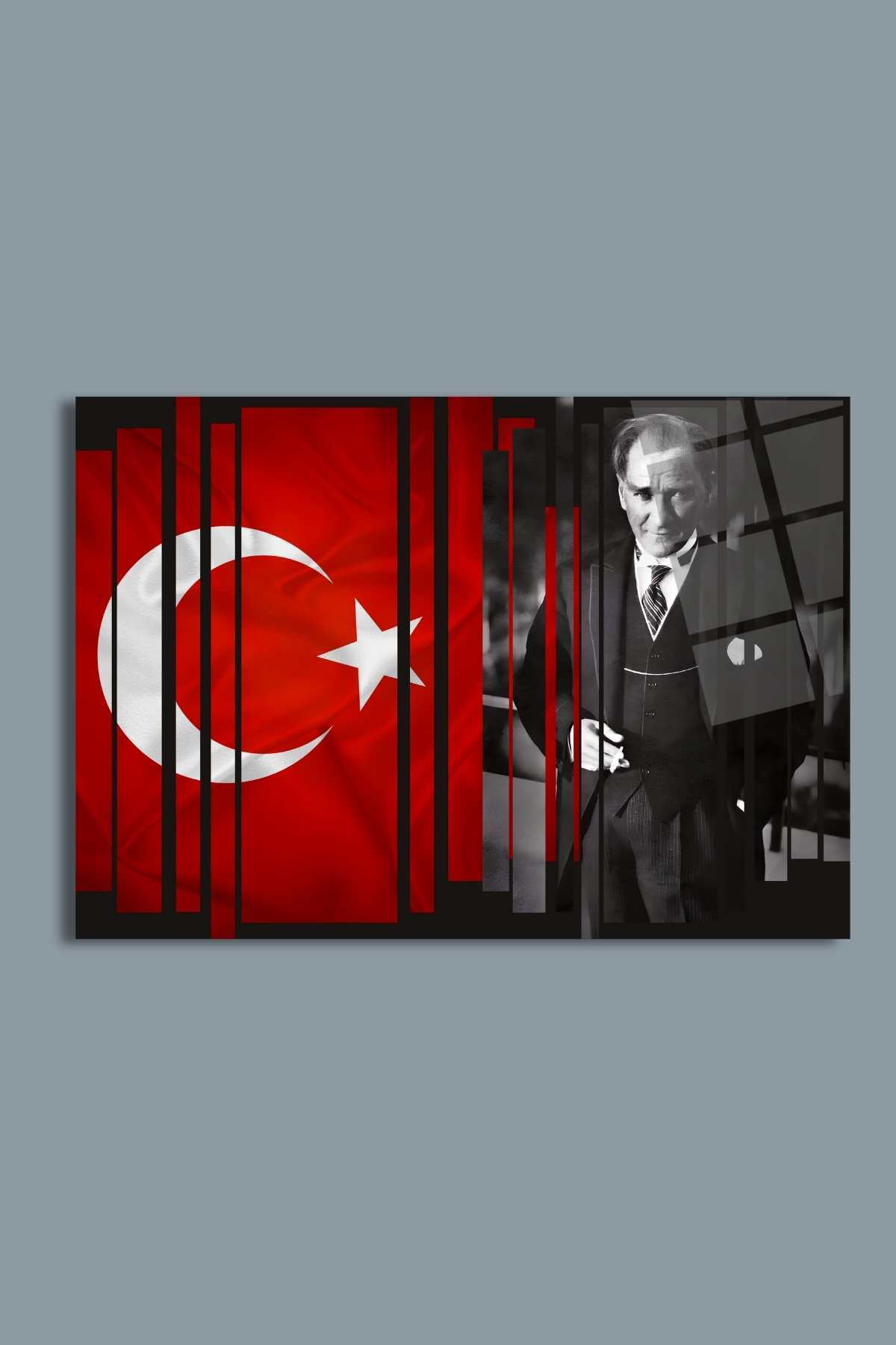 Mustafa Kemal Atatürk Cam Tablo 98 - 45 x 65