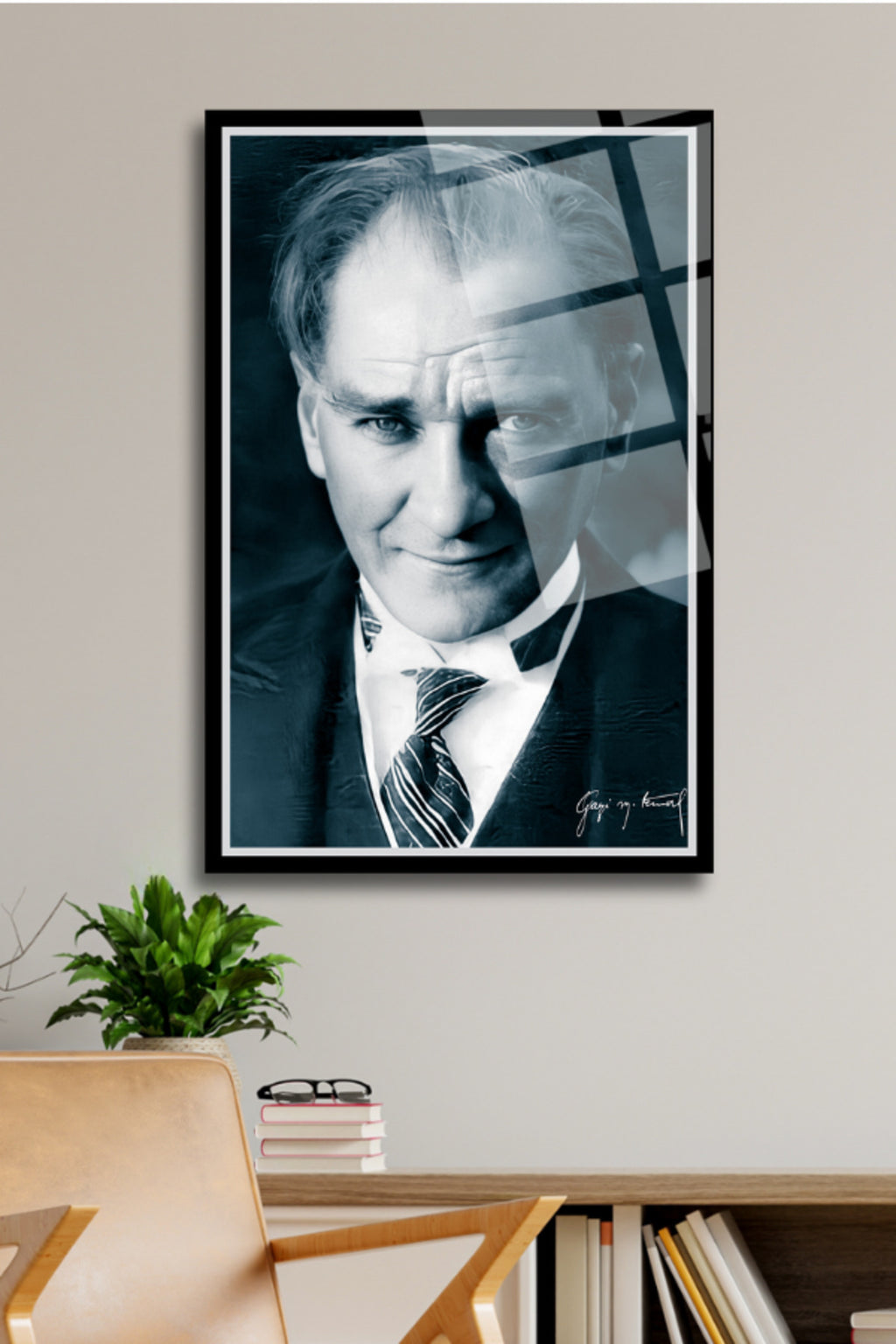 Mustafa Kemal Atatürk Tablosu, Yüksek Çözünürlüklü Cam Tablo 192 - 60 x 90