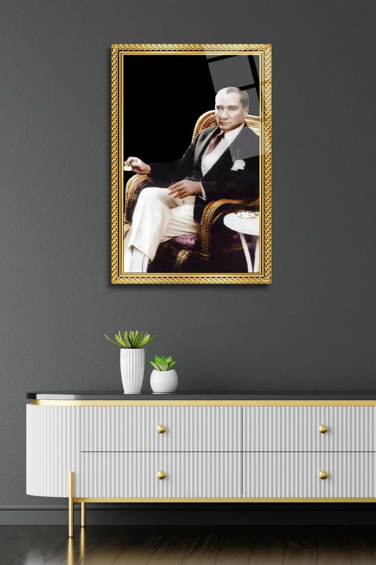 Mustafa Kemal Atatürk Cam Tablosu HMDS0320