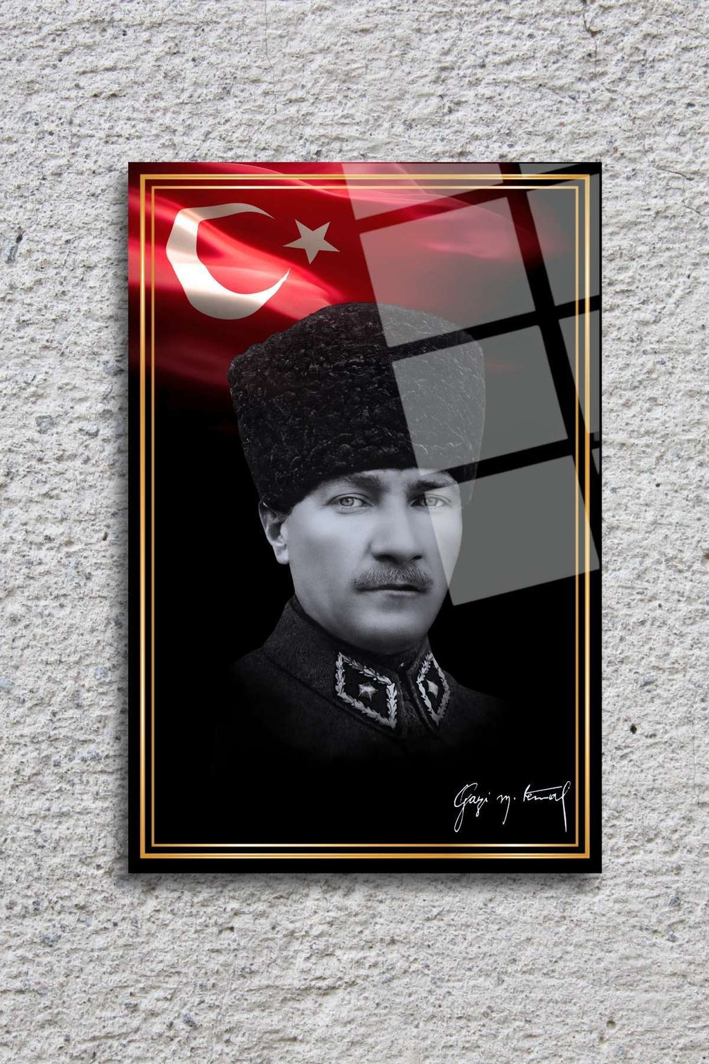 Mustafa Kemal Atatürk Cam Tablo 369 - 30 x 45