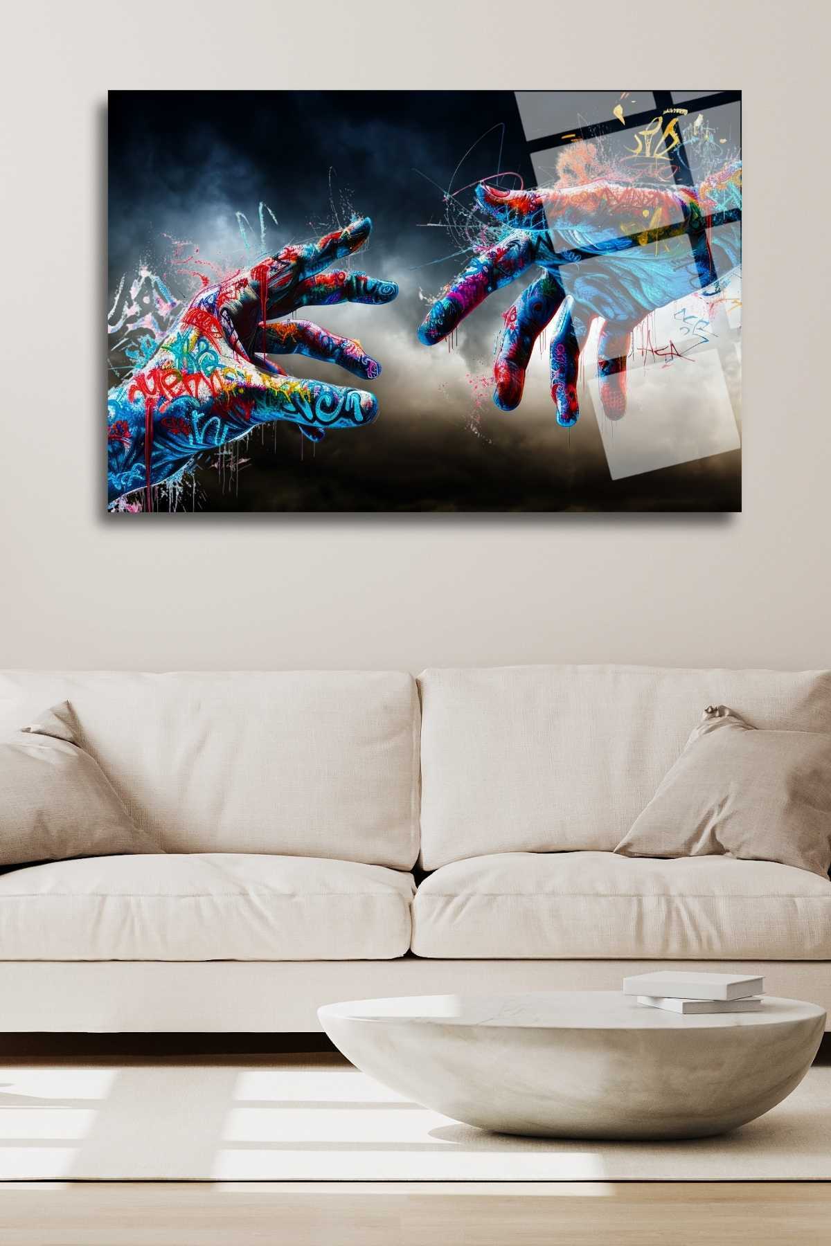 Dokunuş ve Eller, Kırılmaya Dayanıklı Cam Tablo 205 - 60 x 90