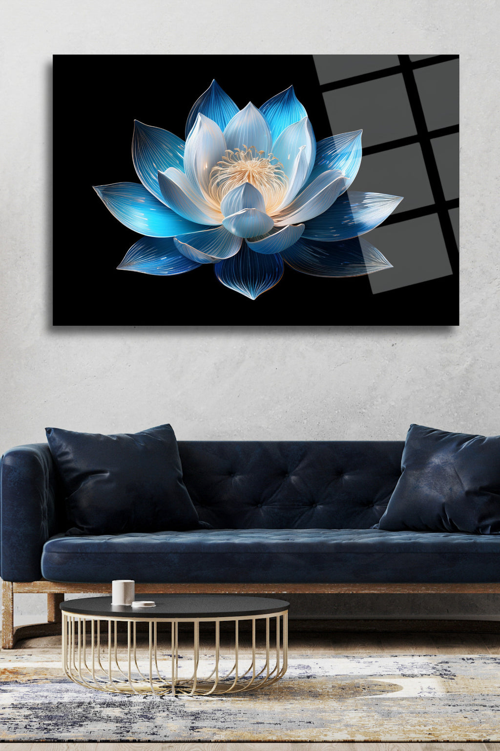 Lotus Çiçeği Cam Tablo HMDS0008