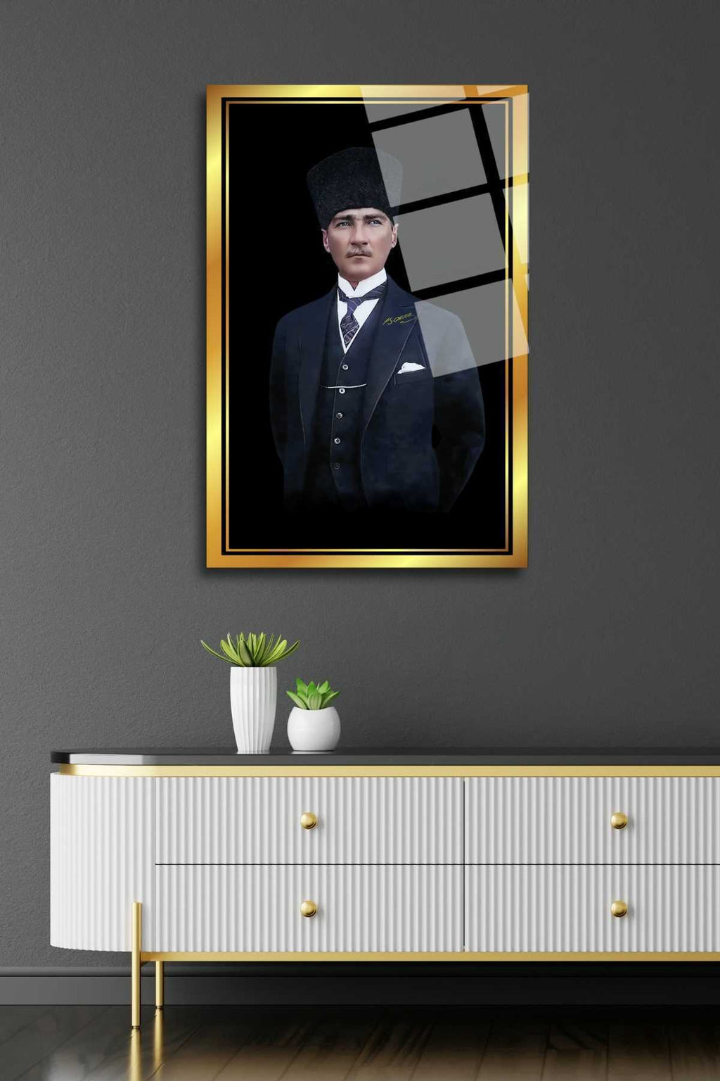 Mustafa Kemal Atatürk, Kırılmaya Dayanıklı Cam Tablo 257 - 45 x 65