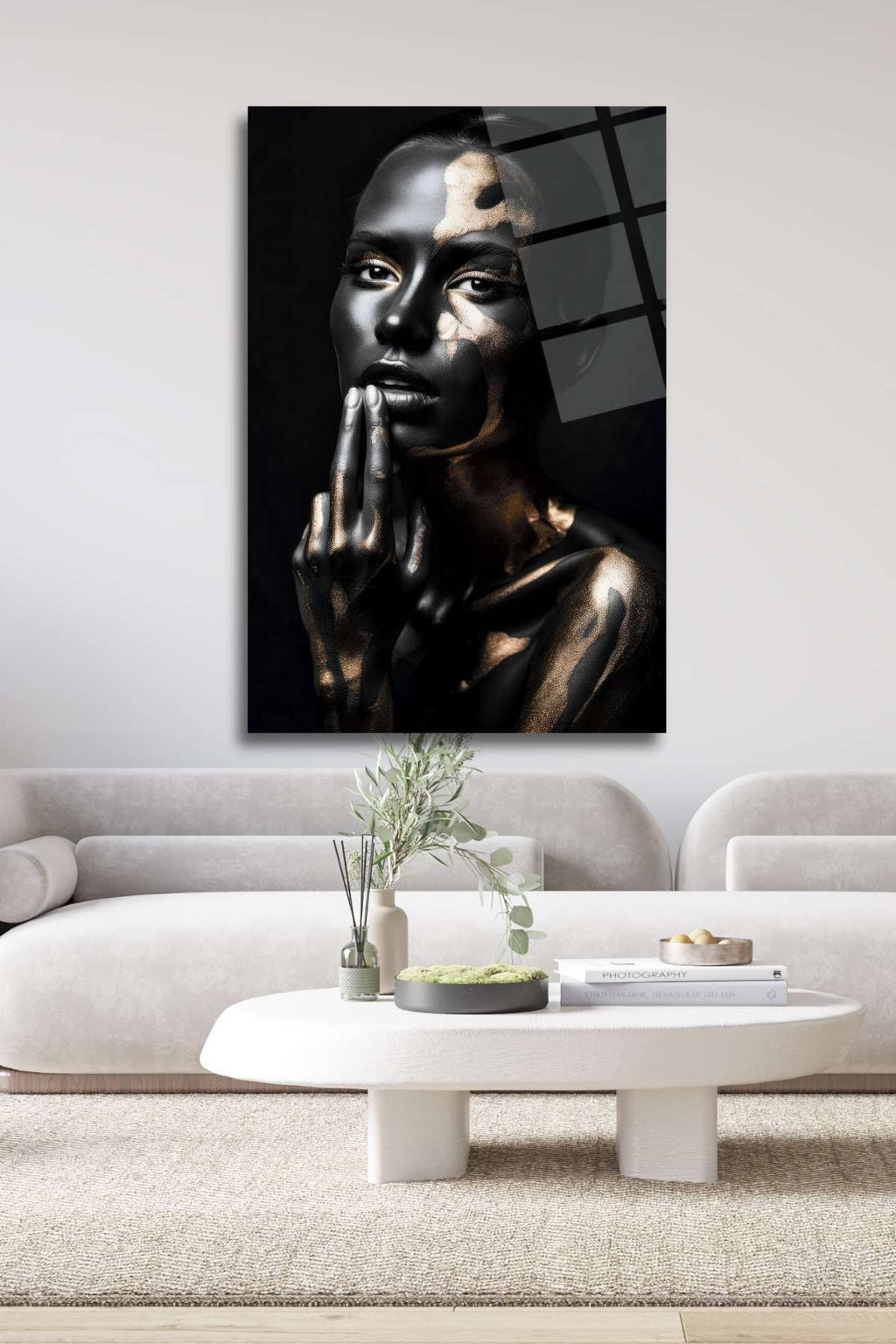 Afrikalı Kadın Tablosu, Yüksek Çözünürlüklü, Cam Tablo 315 - 45 x 65