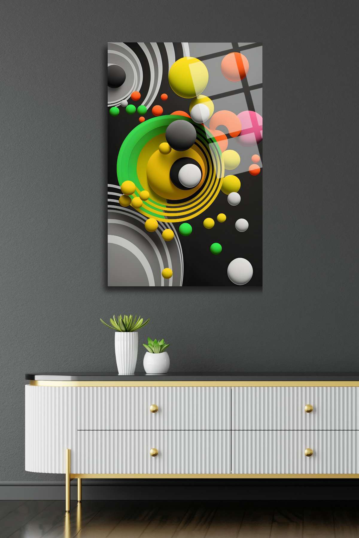 Modern 3 D Görüntülü , Yüksek Çözünürlüklü Cam Tablo 297