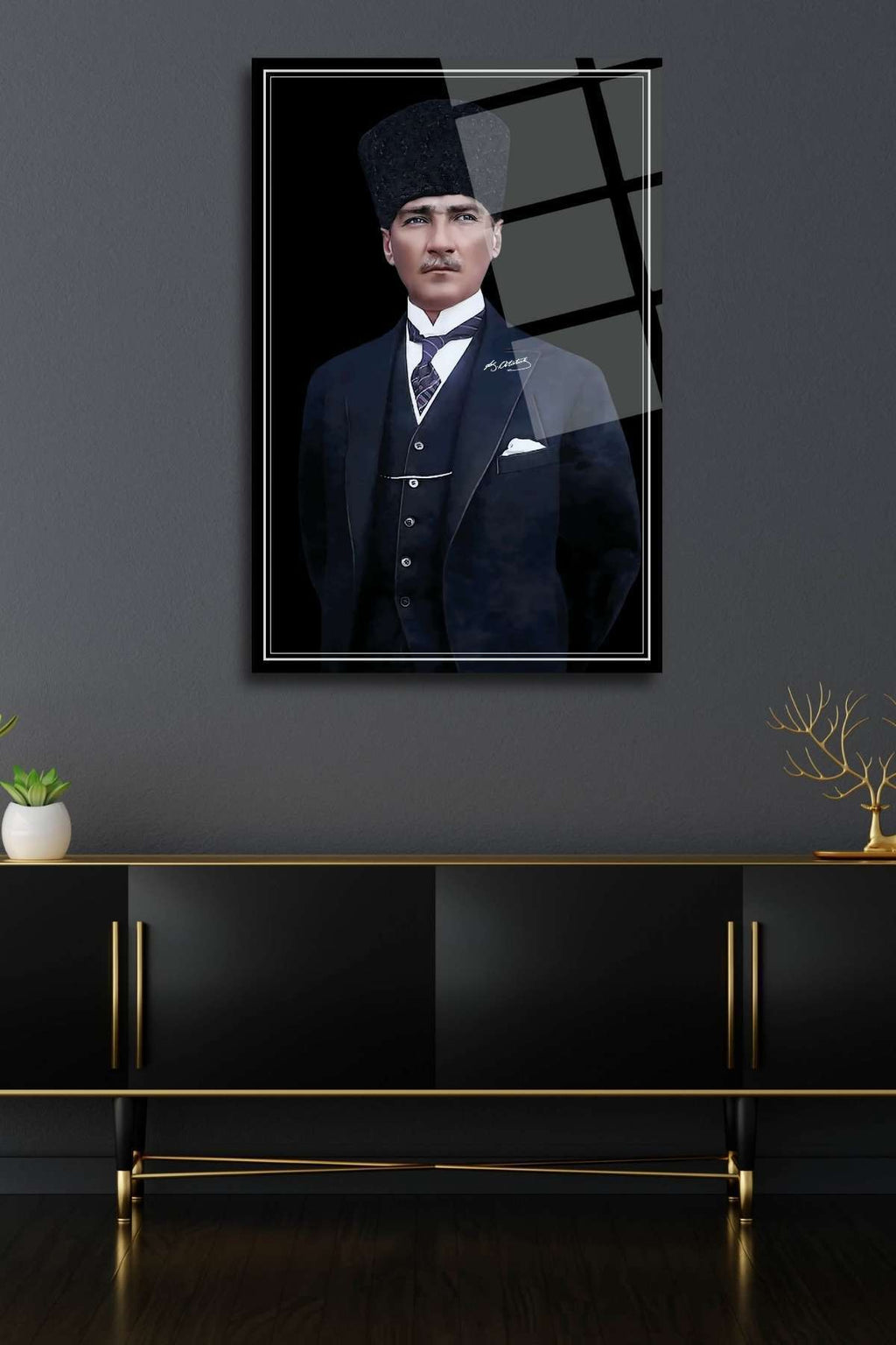 Mustafa Kemal Atatürk Tablosu, Kırılmaya Dayanıklı Cam Tablo HMDS0327