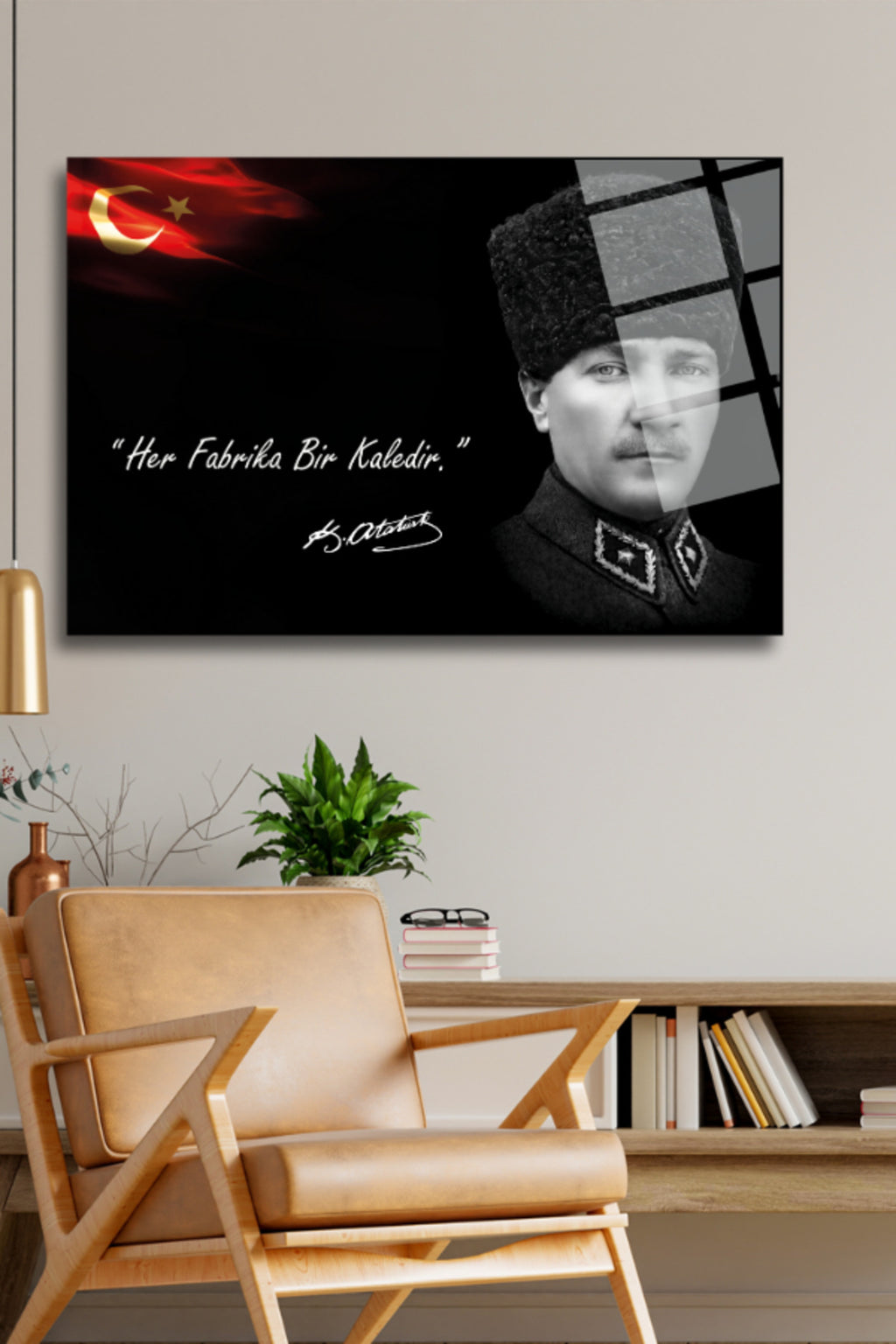 Mustafa Kemal Atatürk Cam Tablo 368 - 30 x 45
