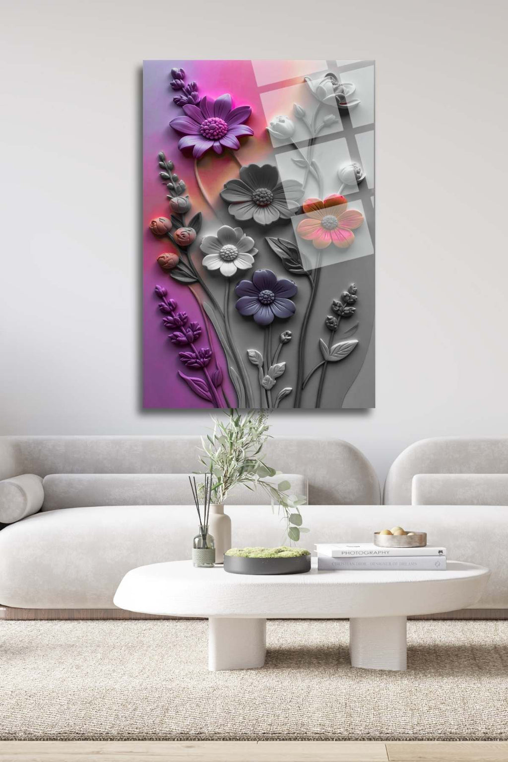 Çiçekler Cam Tablo 292 - 45 x 65