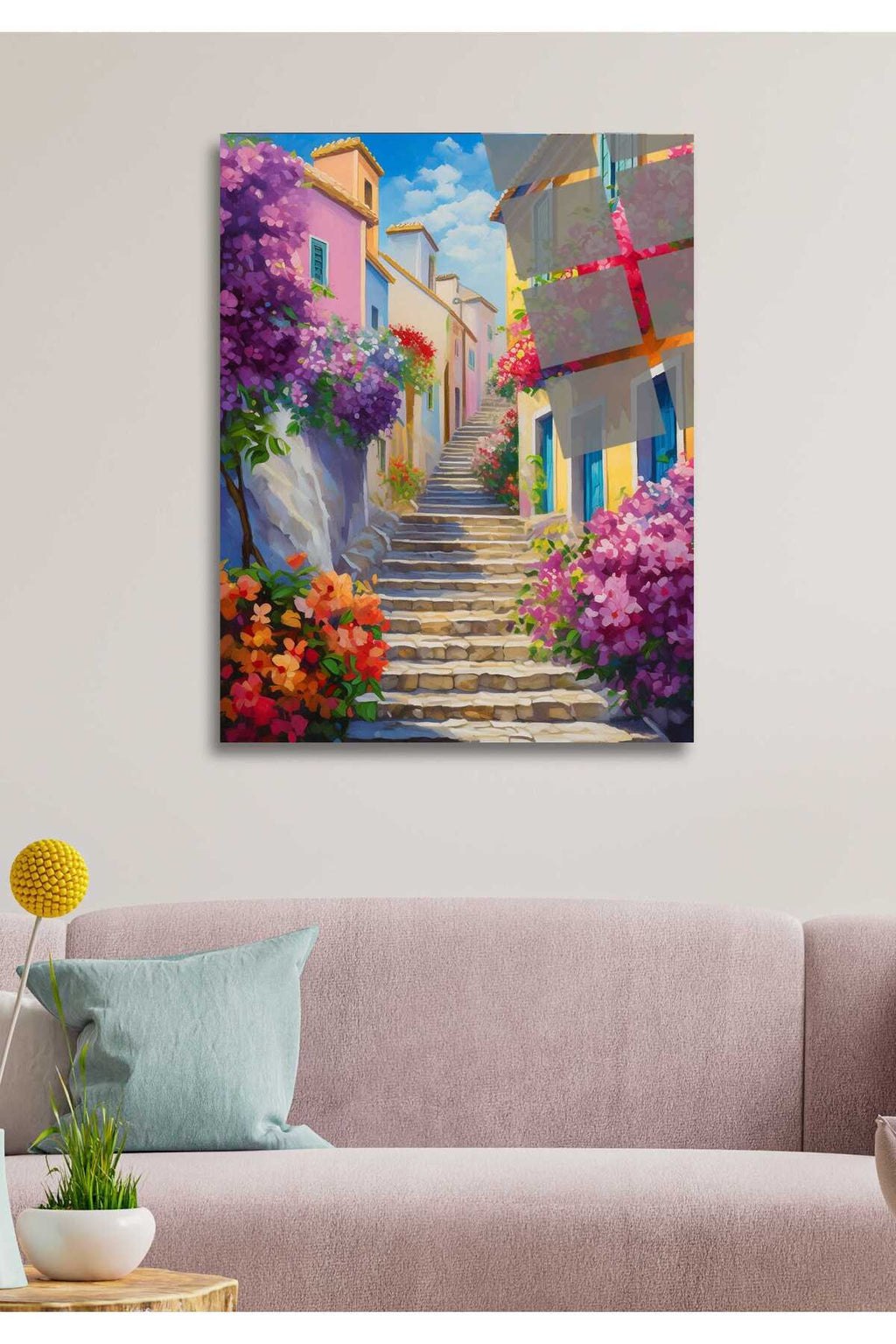 Çiçek Sokak Cam Tablo 74 - 45 x 65