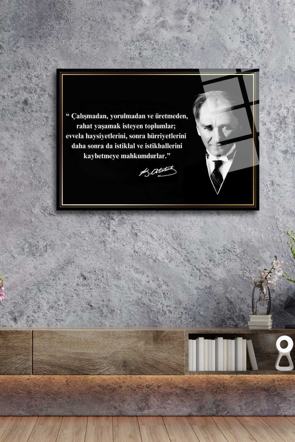 Mustafa Kemal Atatürk Cam Tablo HMDS0282