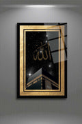 Kabe ve Allah Yazılı İslami Cam Tablo HMDS0373
