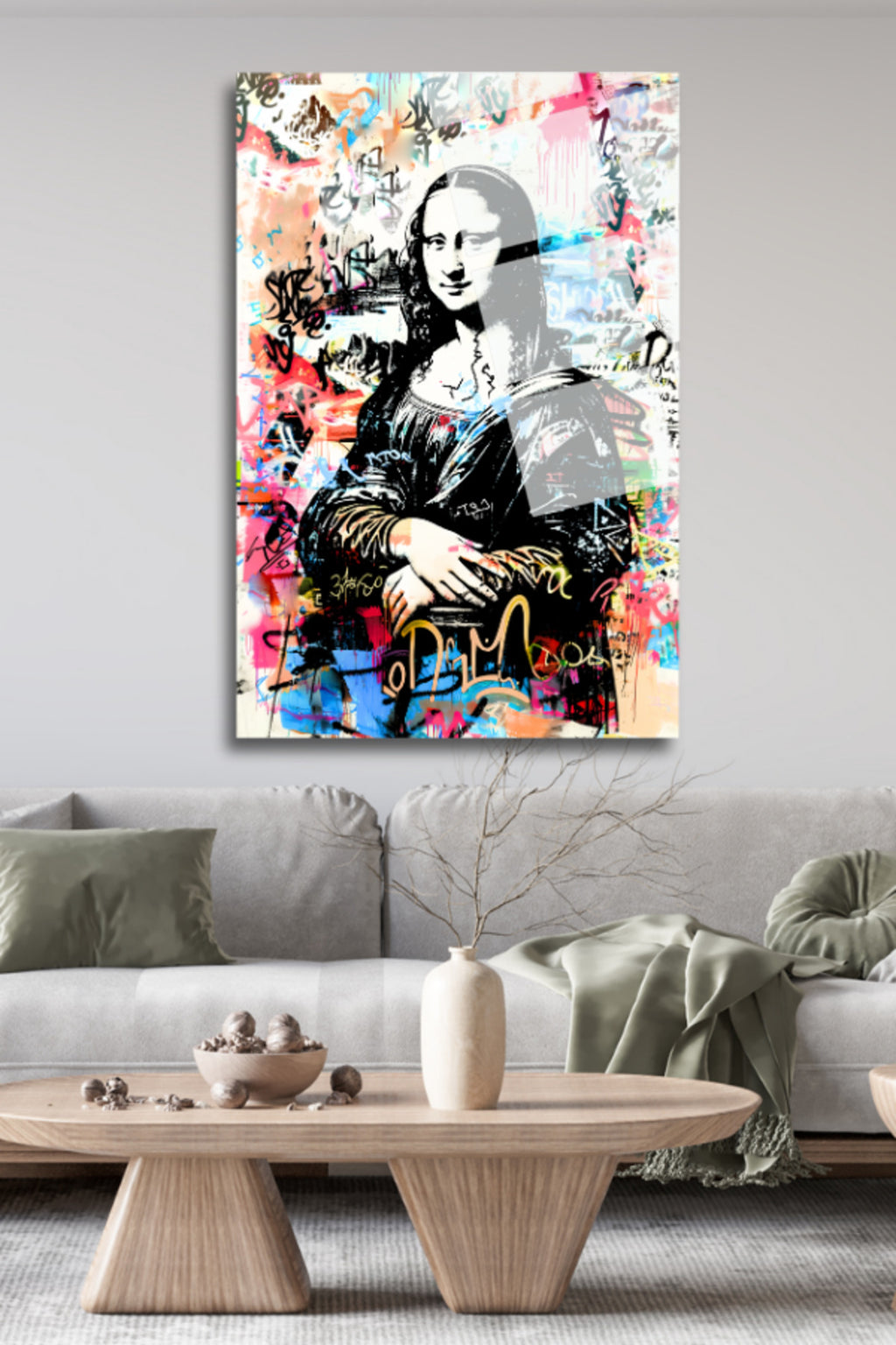 Mona Lisa, Pop Art,  Cam Tablo 197 - 45 x 65